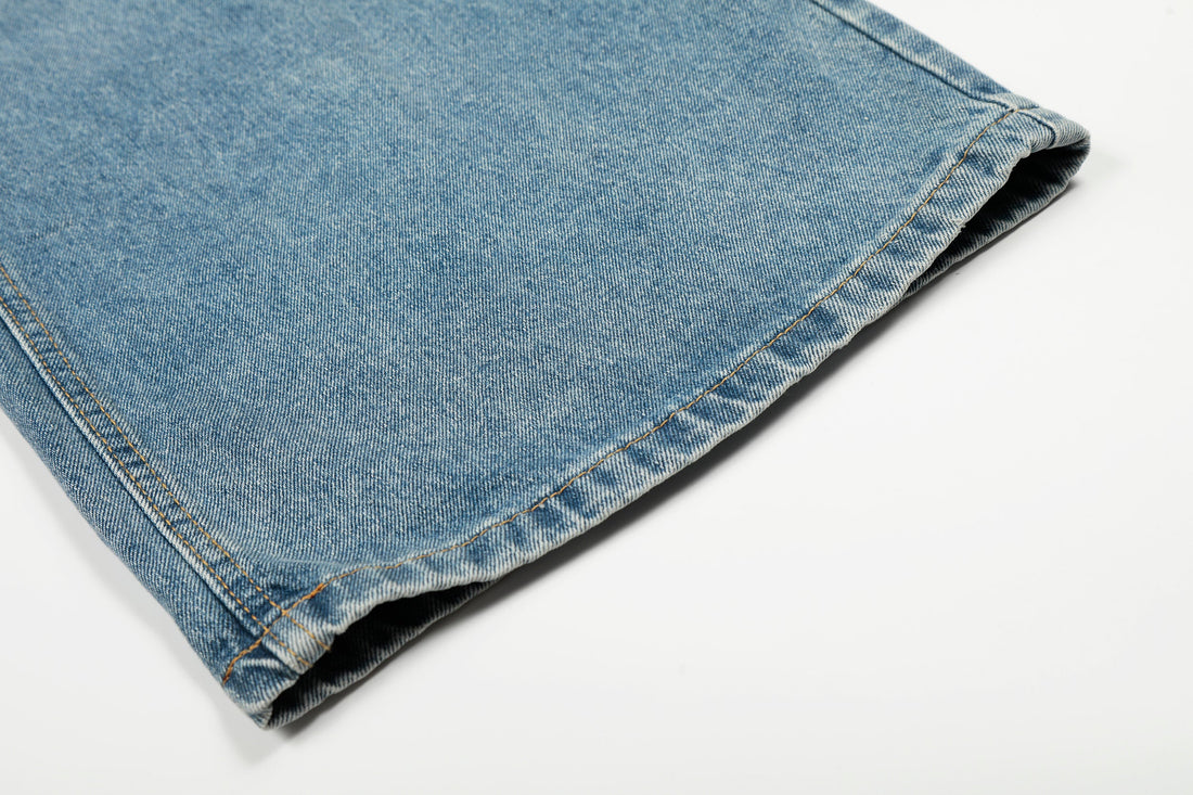 3-6-5.shop Asymmetric Waist Wide-Leg Denim Pants