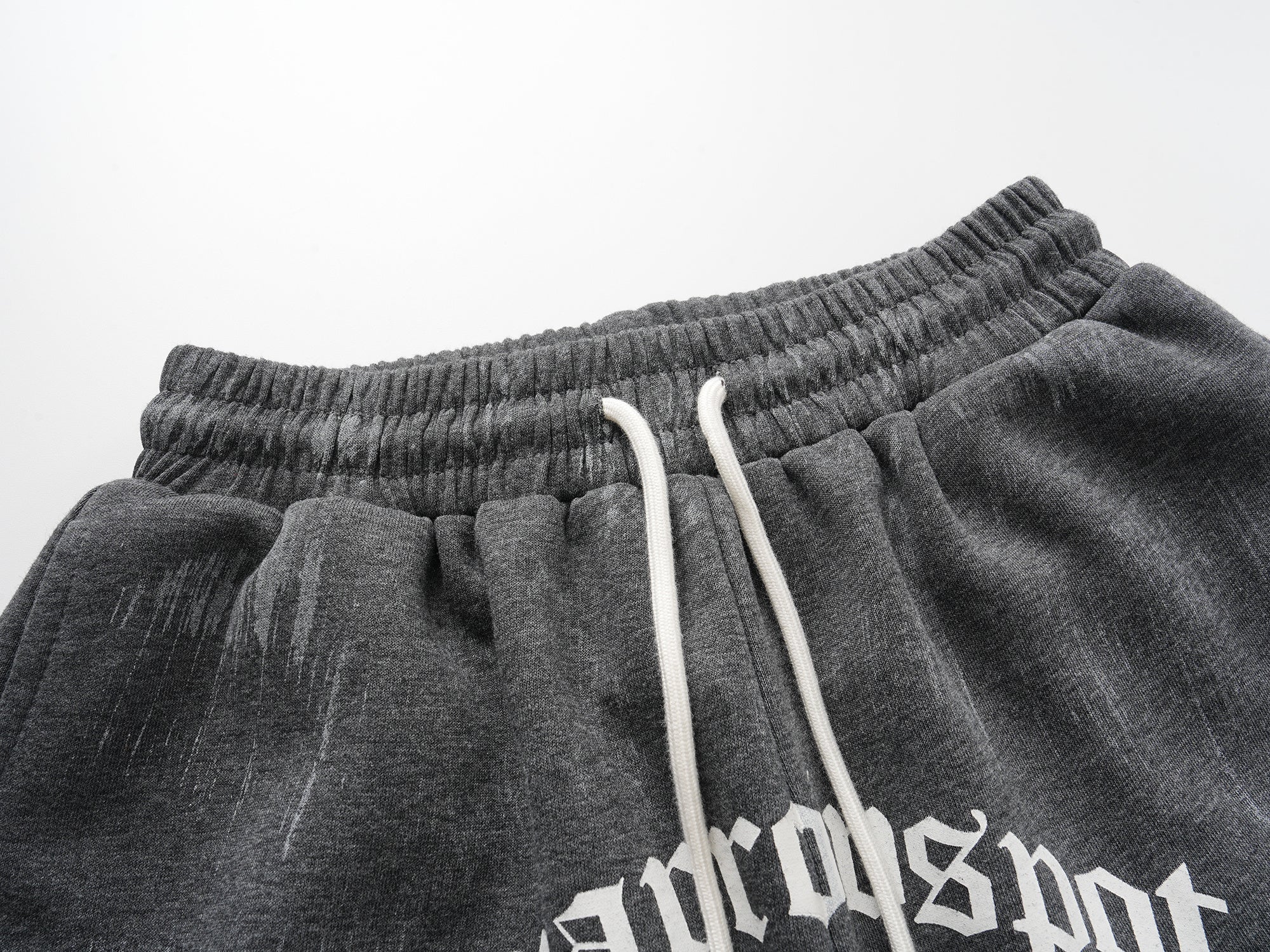 3-6-5.shop Distressed Print Wide-Leg Sweatpants