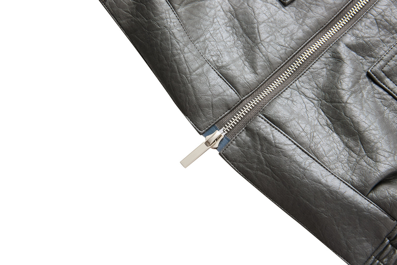 3-6-5.shop Classic Utility PU Jacket