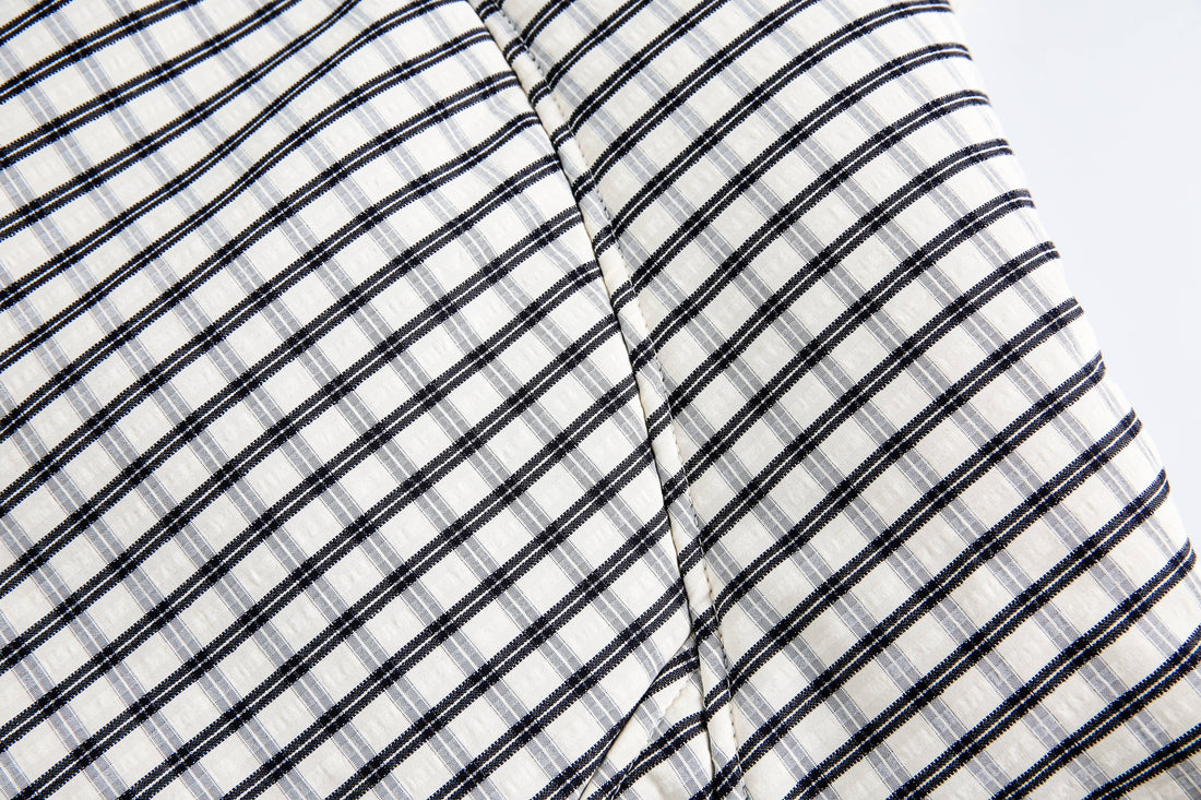 3-6-5.shop Checkered Faux-Fur Lined Jacket