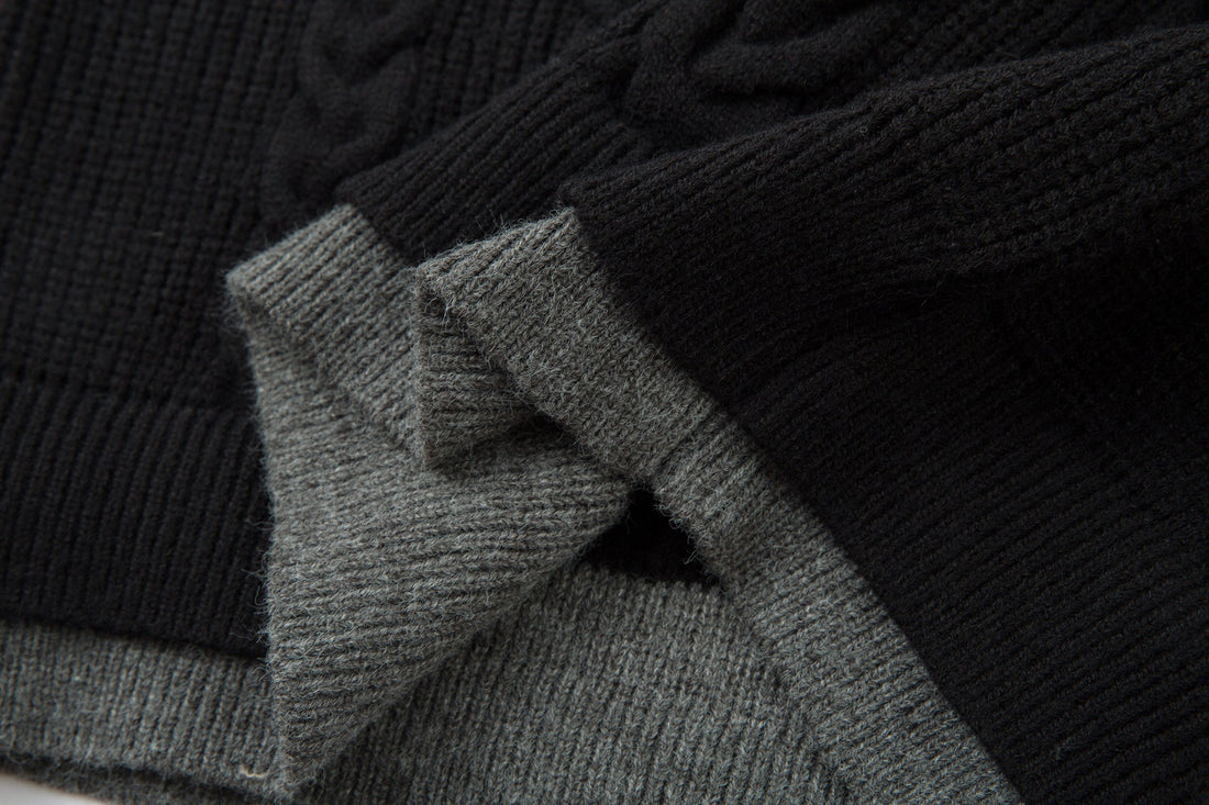 3-6-5.shop Vintage Cable Knit Polo Sweater