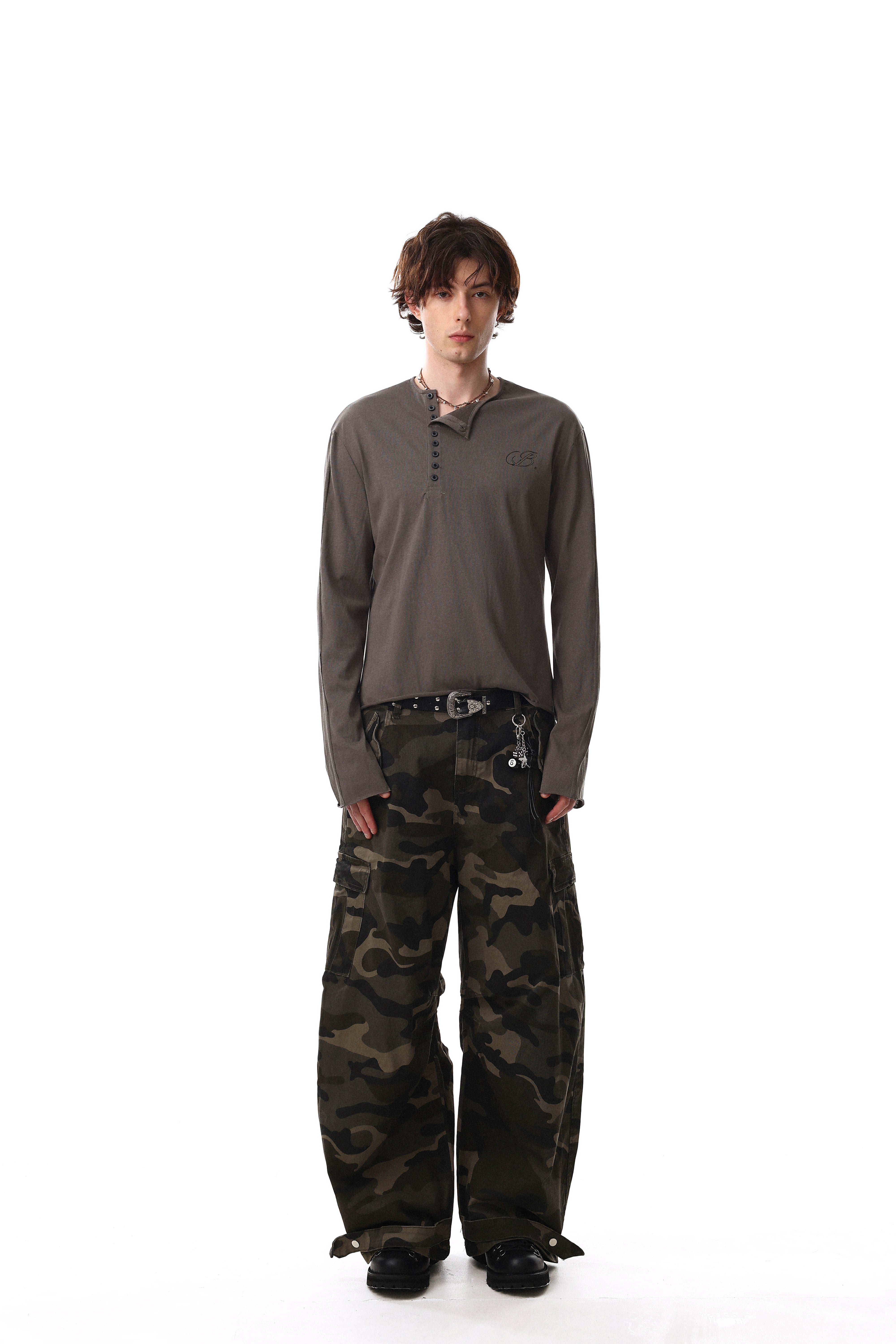 3-6-5.shop Classic Henley Long Sleeve Tee