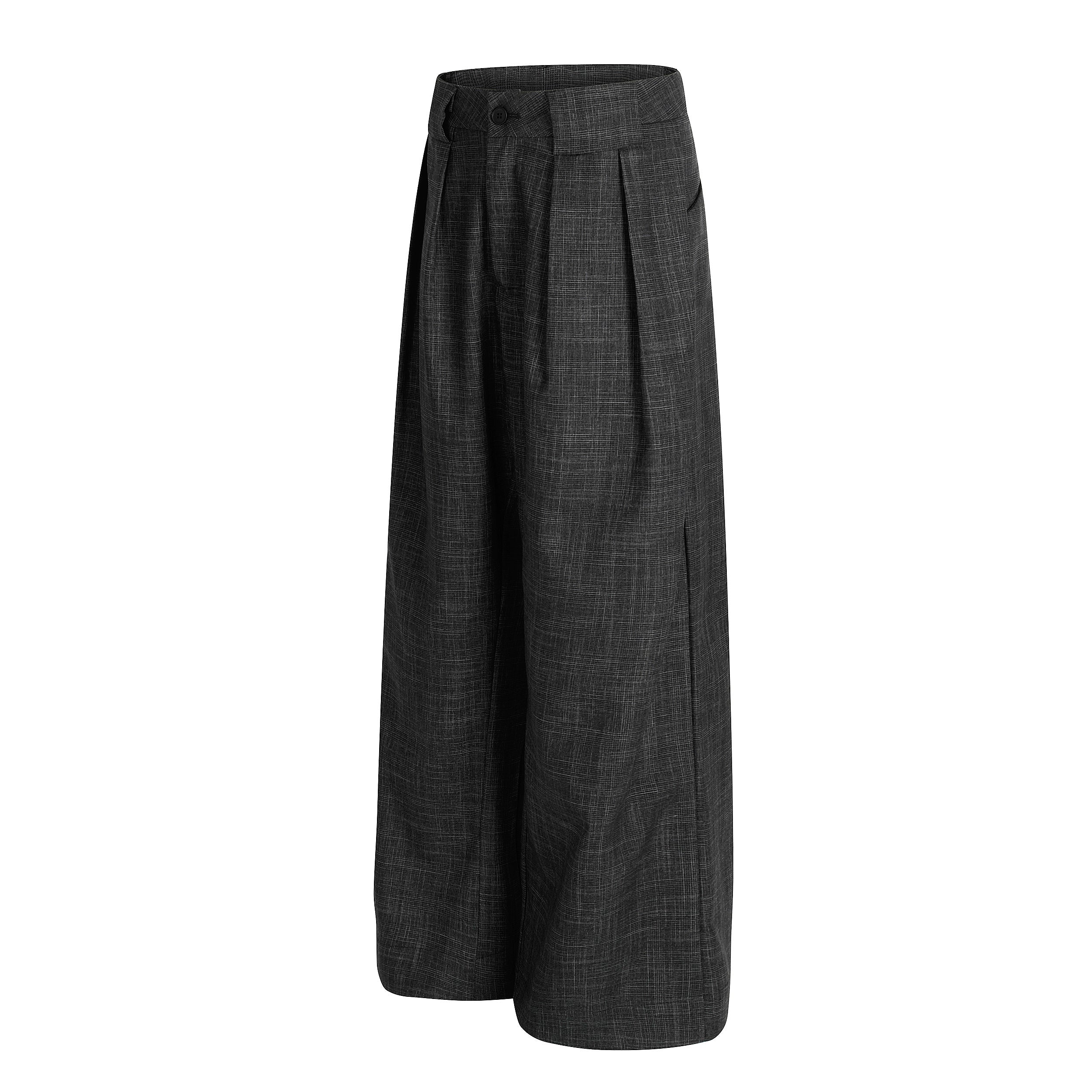 3-6-5.shop Textured Pleated Wide-Leg Trousers