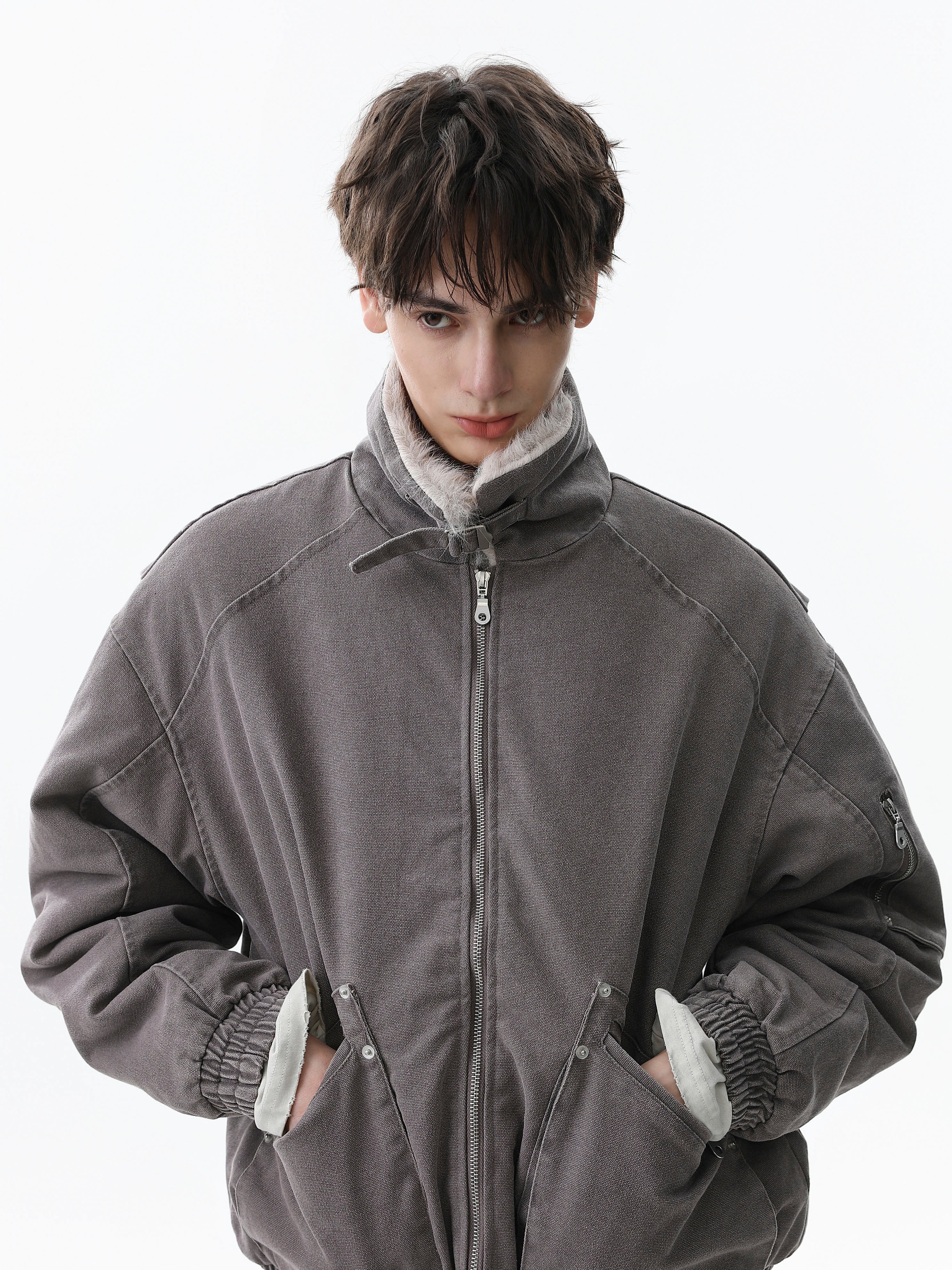 3-6-5.shop Fleece-Lined Utility Jacket