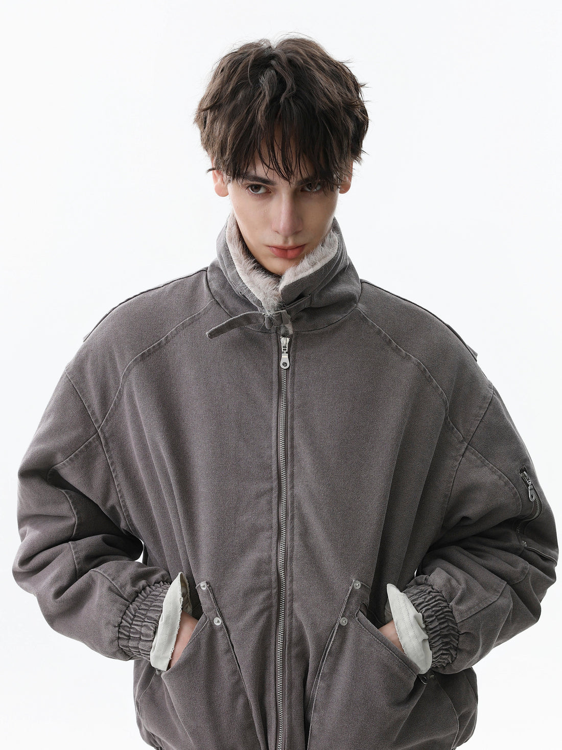 3-6-5.shop Fleece-Lined Utility Jacket