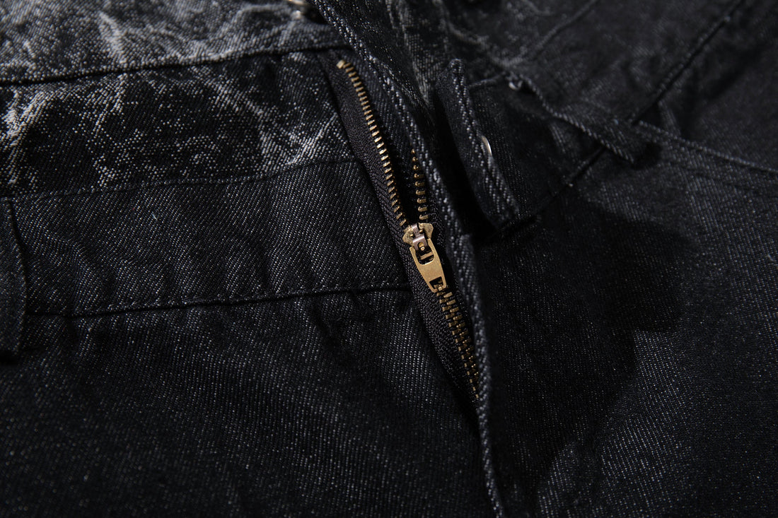 3-6-5.shop Cracked Panel Wide-Leg Pants