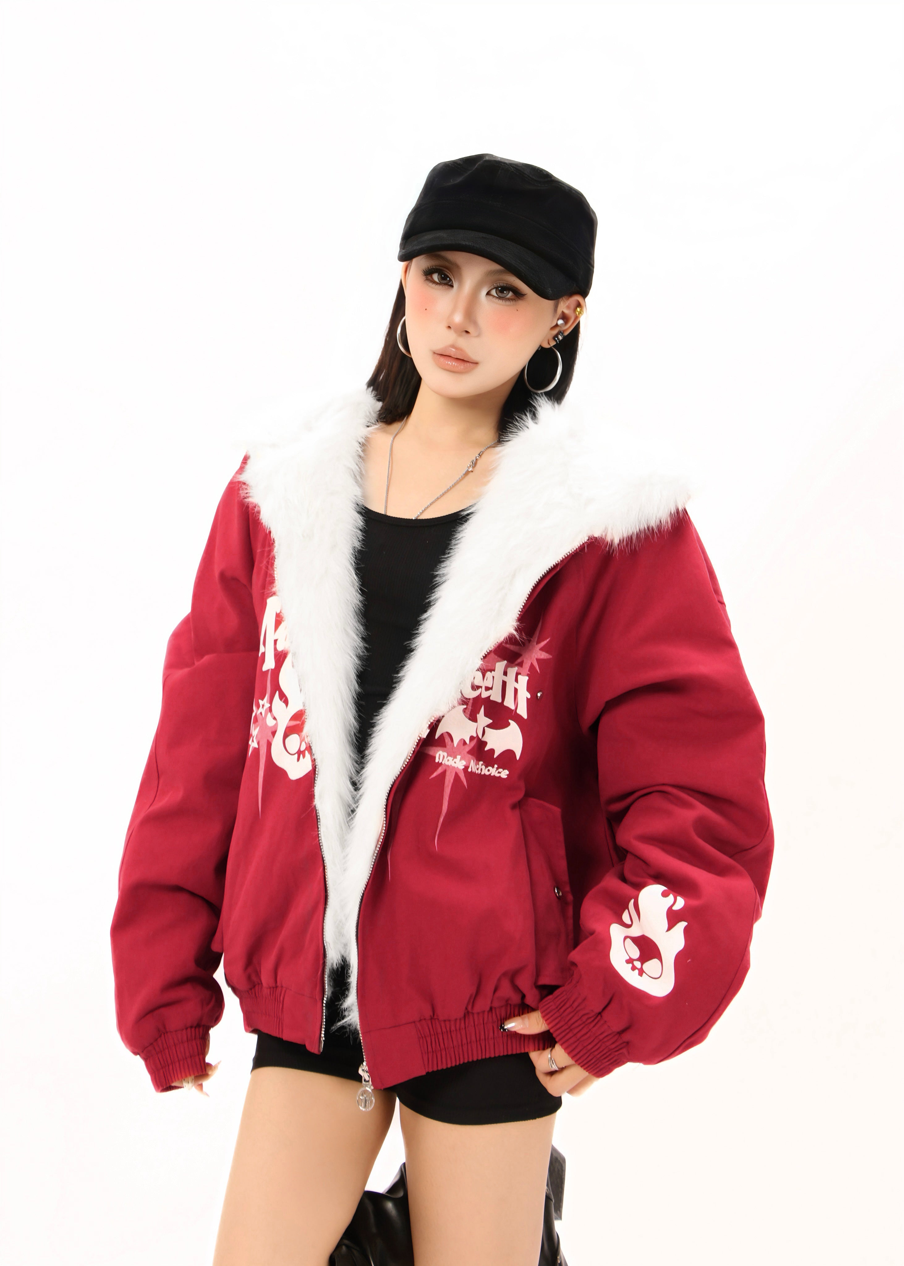 3-6-5.shop Faux Fur Collar Quilted Jacket