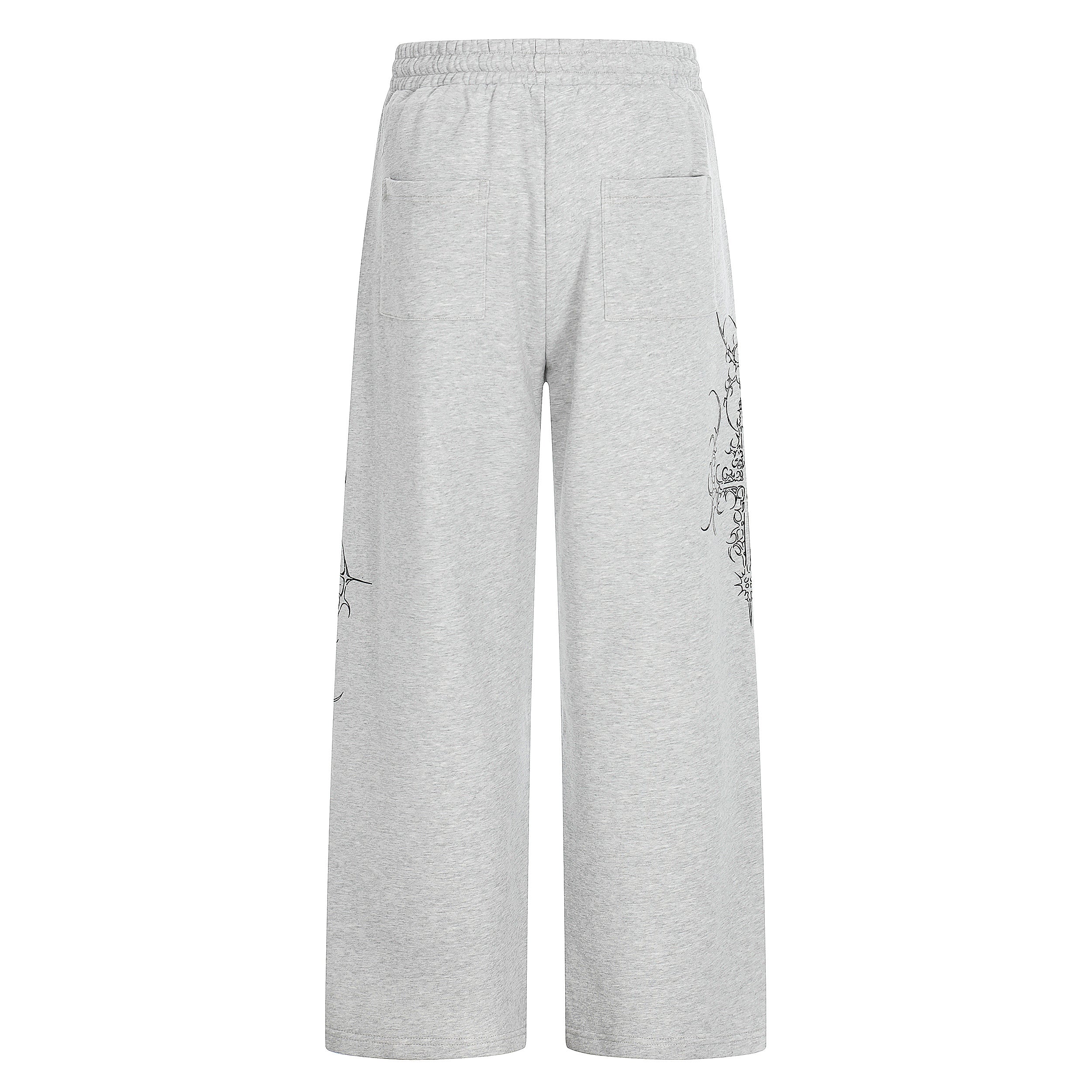 3-6-5.shop Gothic Line Graphic Wide-Leg Sweatpants