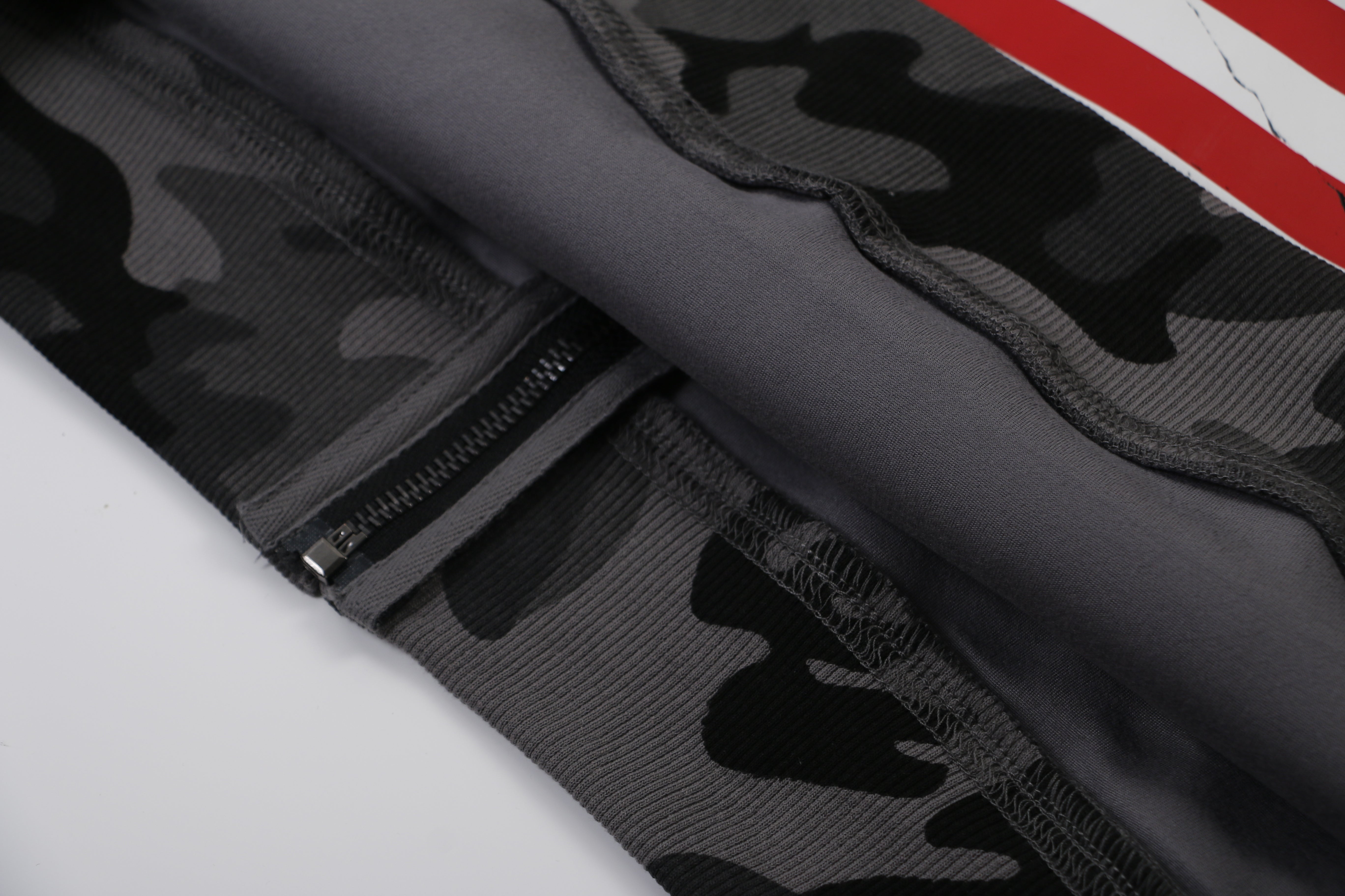 3-6-5.shop Camo Flag Zip-Up Hoodie