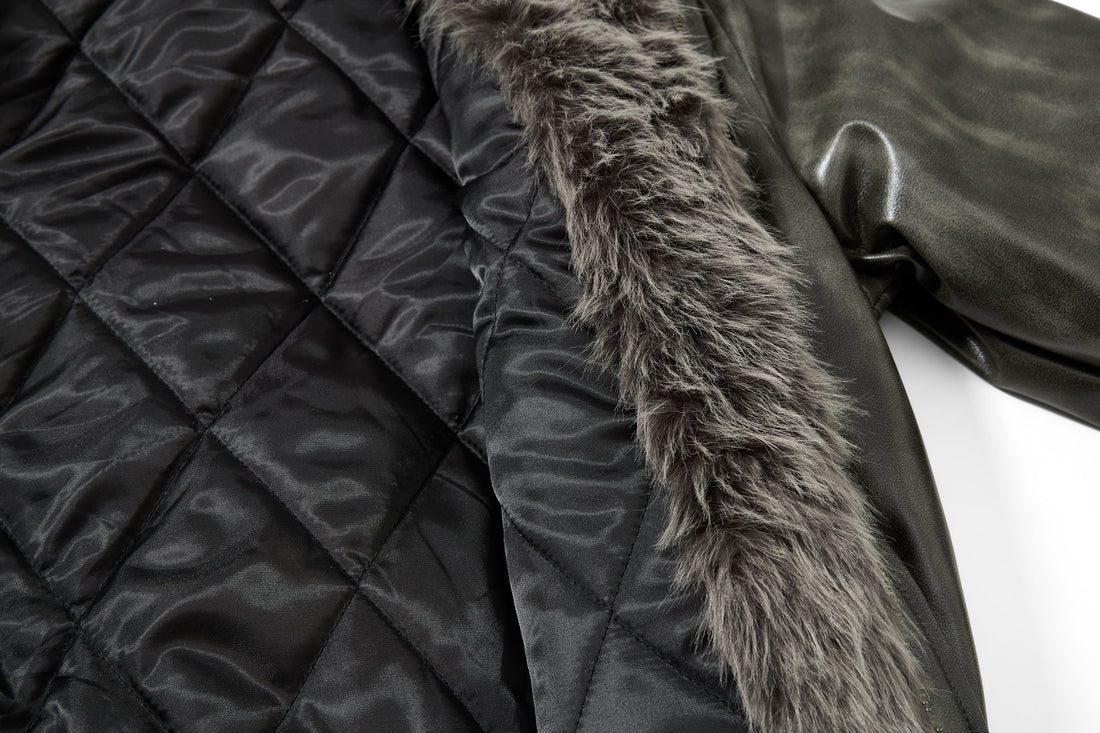 3-6-5.shop Faux Leather Bomber Jacket