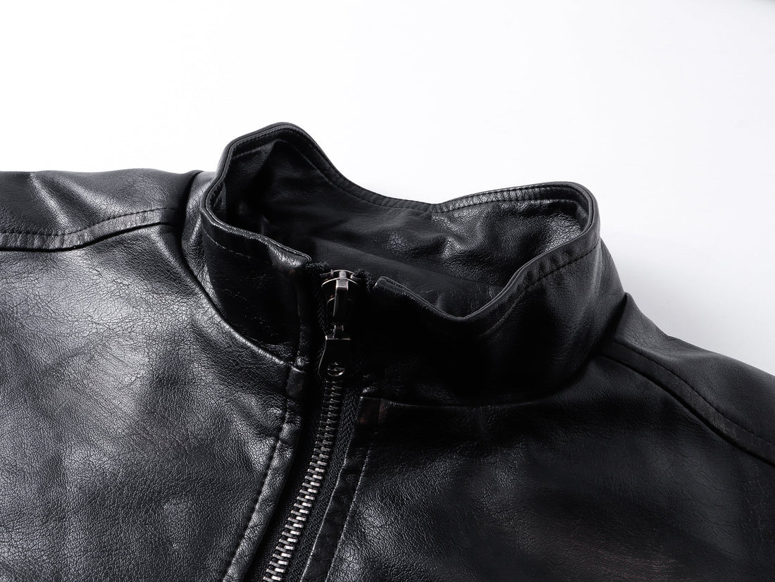 3-6-5.shop PU Leather Zip Jacket