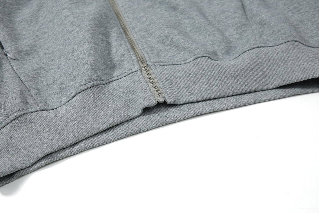 3-6-5.shop Curved Panel Full-Zip Hoodie