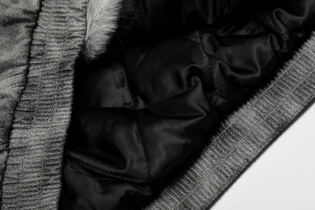 3-6-5.shop Washed Faux-Fur Hooded Jacket