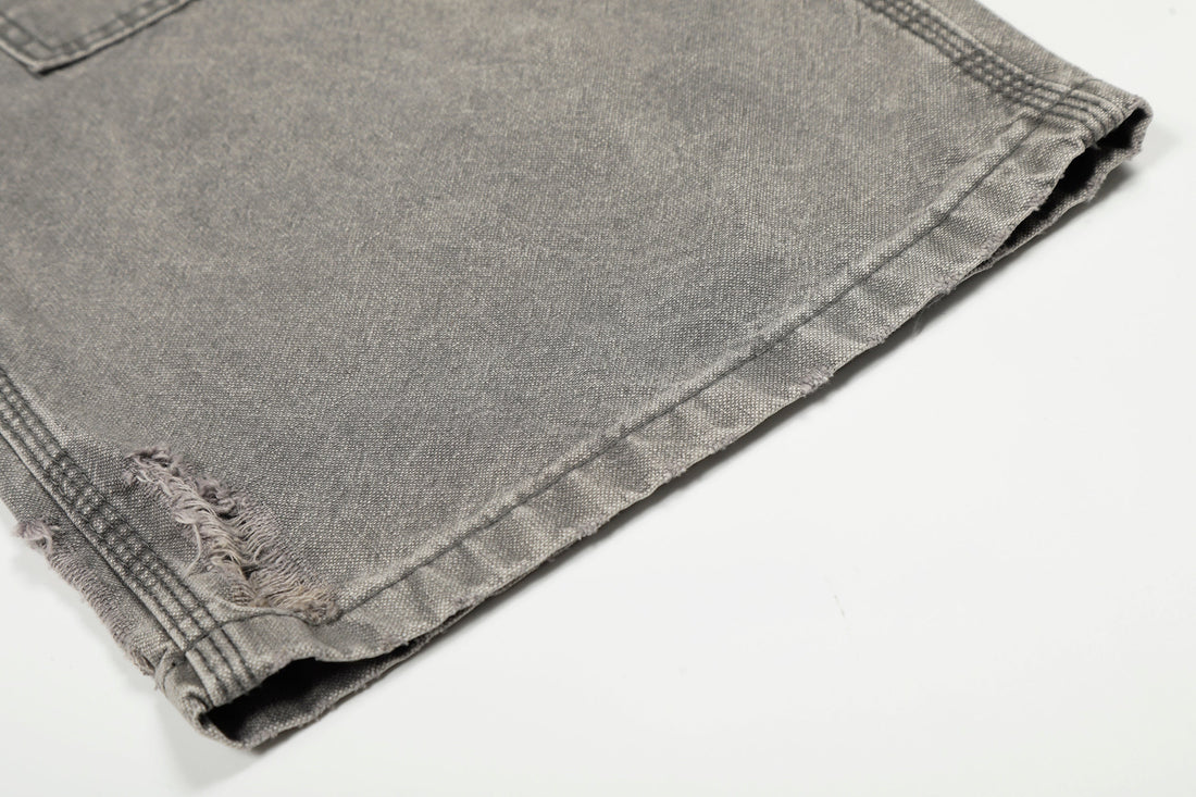 3-6-5.shop Washed Utility Distressed Denim Jeans