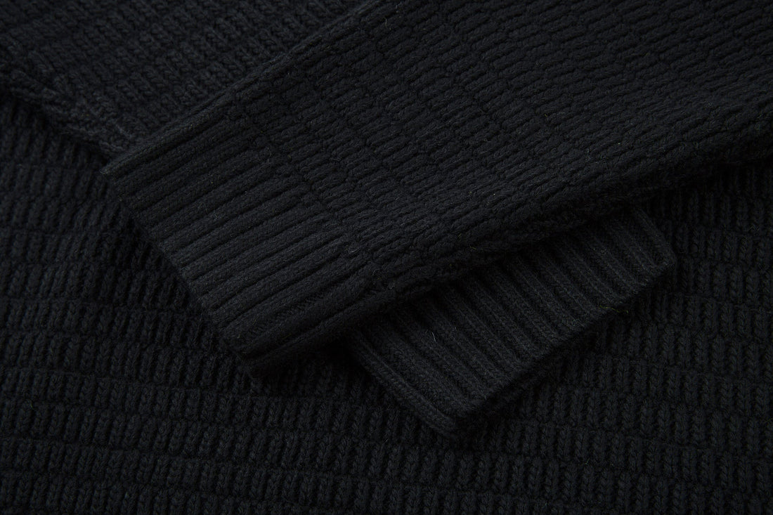 3-6-5.shop Striped Knit Polo Sweater