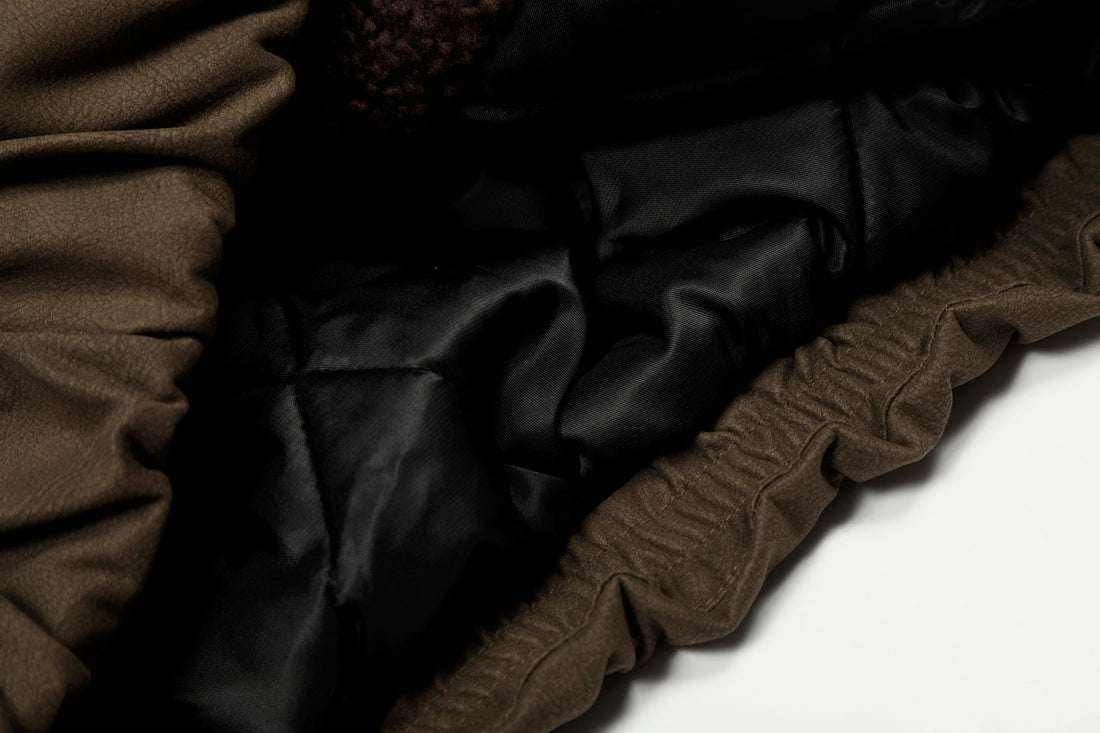 3-6-5.shop Suede-Effect Bomber Jacket