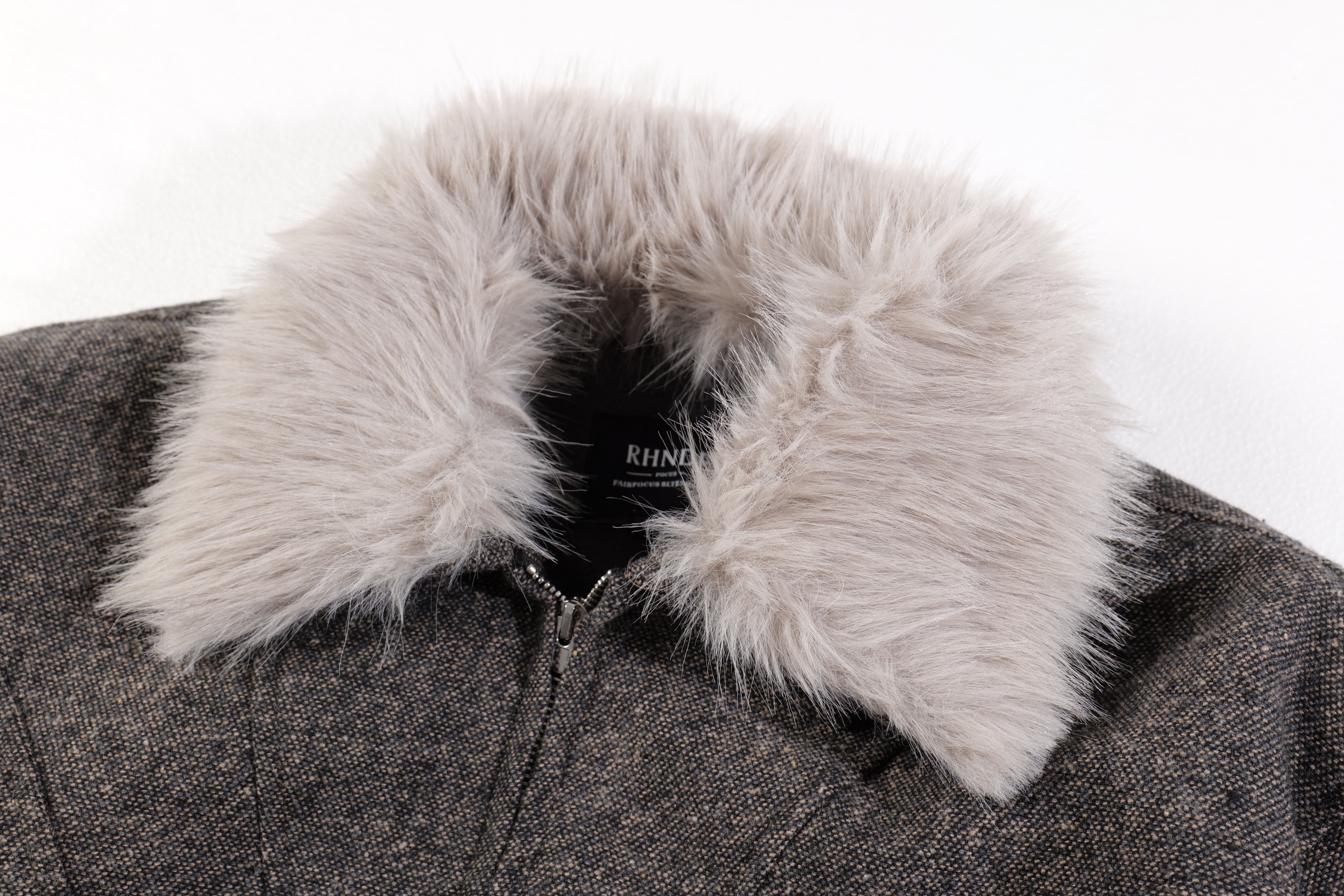 3-6-5.shop Faux-Fur Collar Wool-Blend Jacket