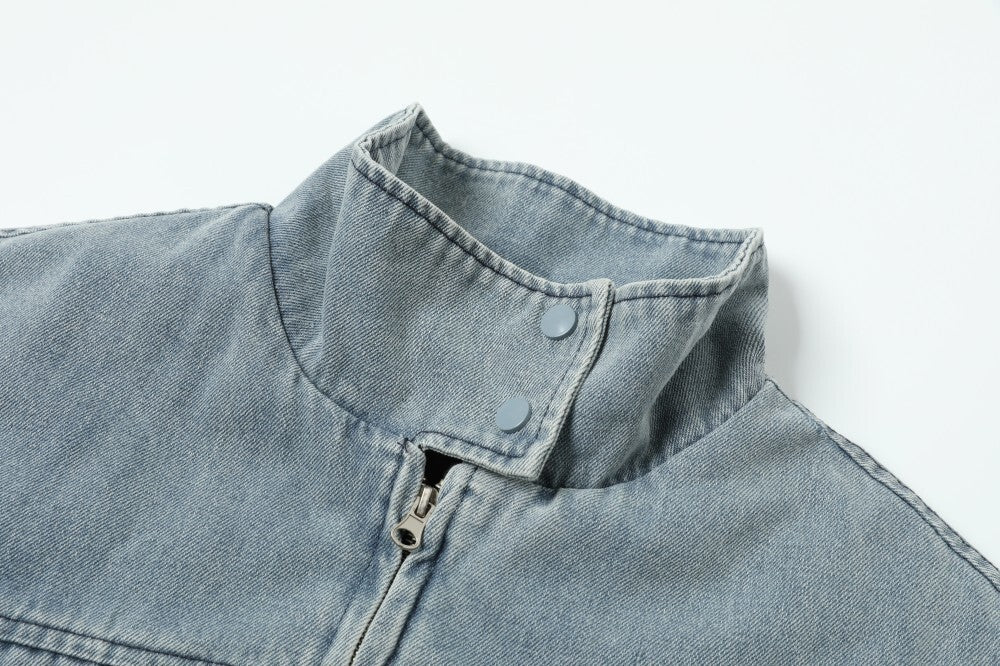 3-6-5.shop Faux Fur Collar Denim Jacket