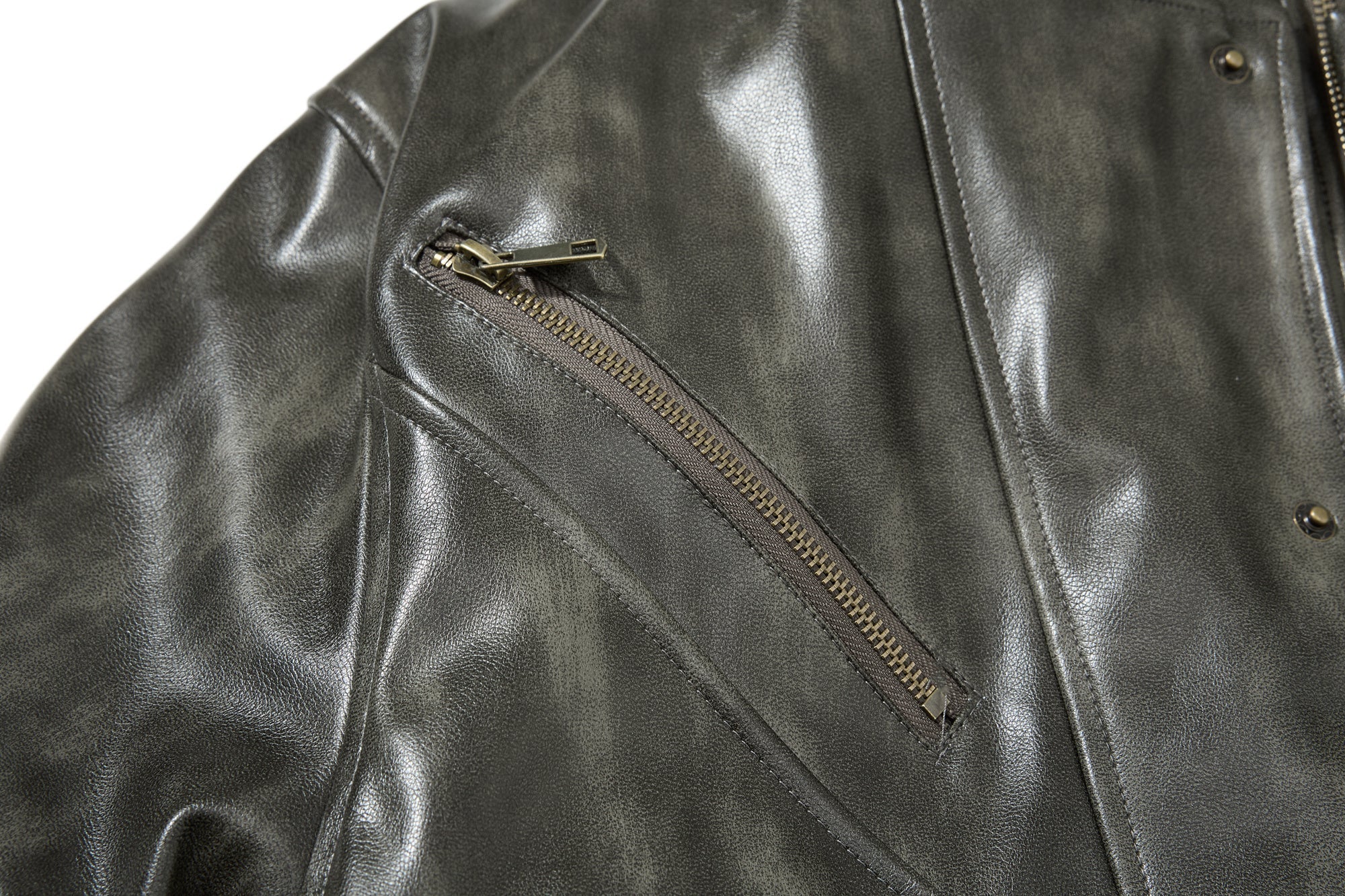 3-6-5.shop Faux Leather Bomber Jacket