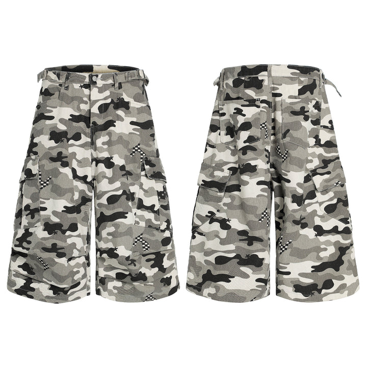 3-6-5.shop Camo Utility Wide-Leg Shorts