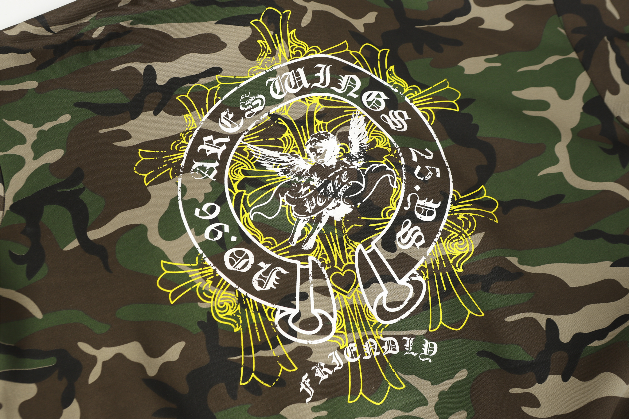 3-6-5.shop Camo Angel Graphic Zip Hoodie