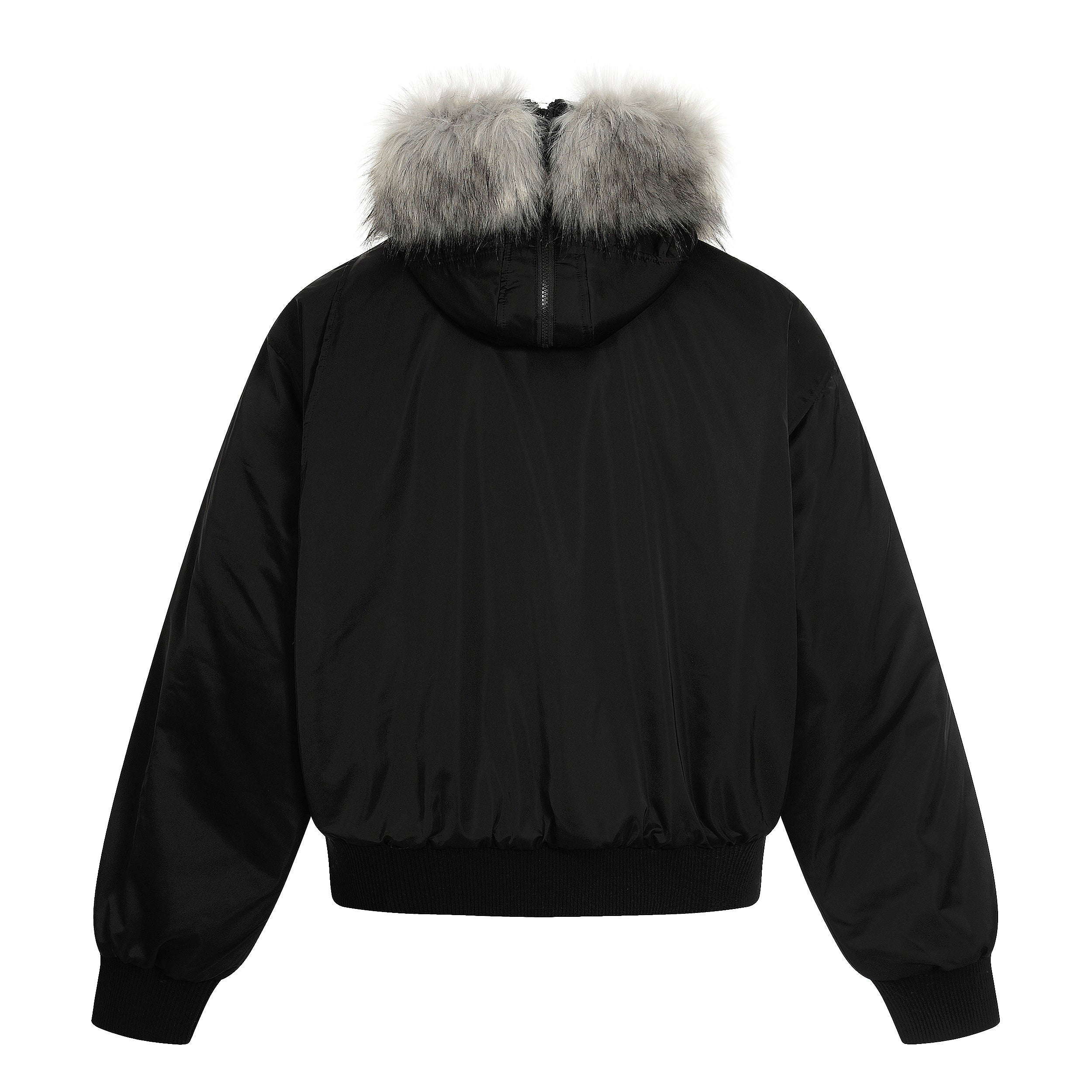 3-6-5.shop Faux Fur Trim Padded Bomber Jacket