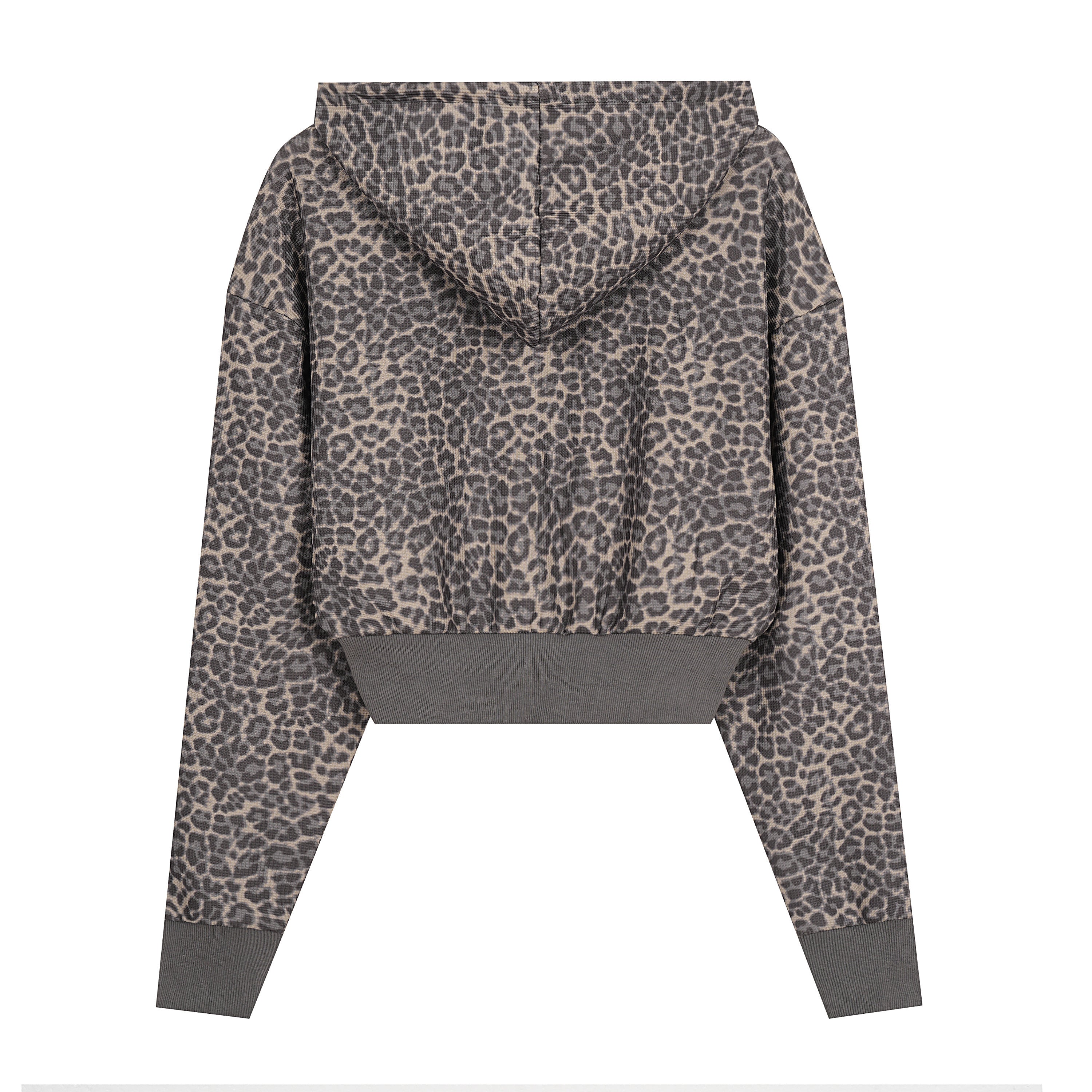 3-6-5.shop Studded Cross Cropped Zip Hoodie