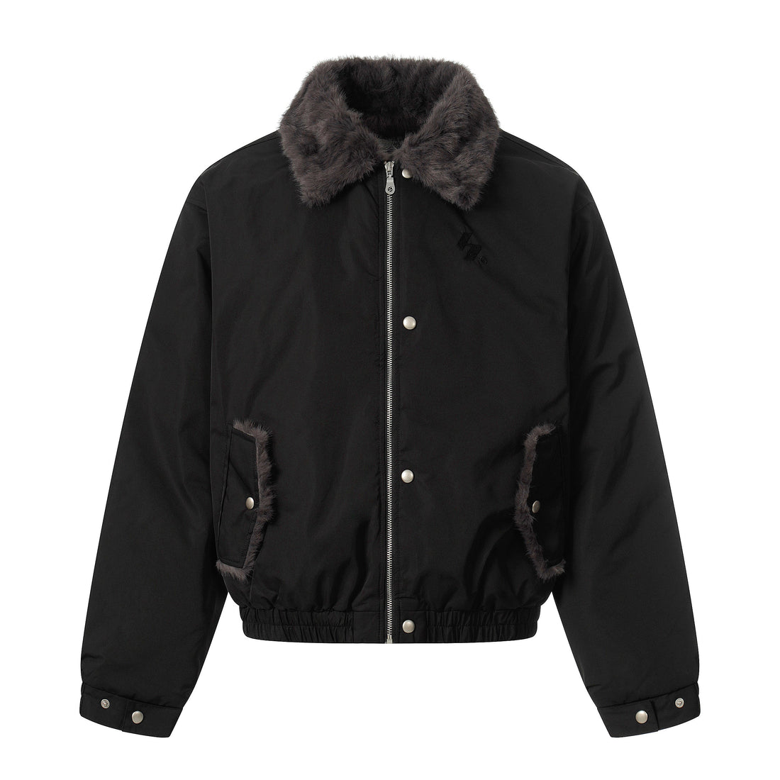 3-6-5.shop Faux Fur Collar Bomber Jacket