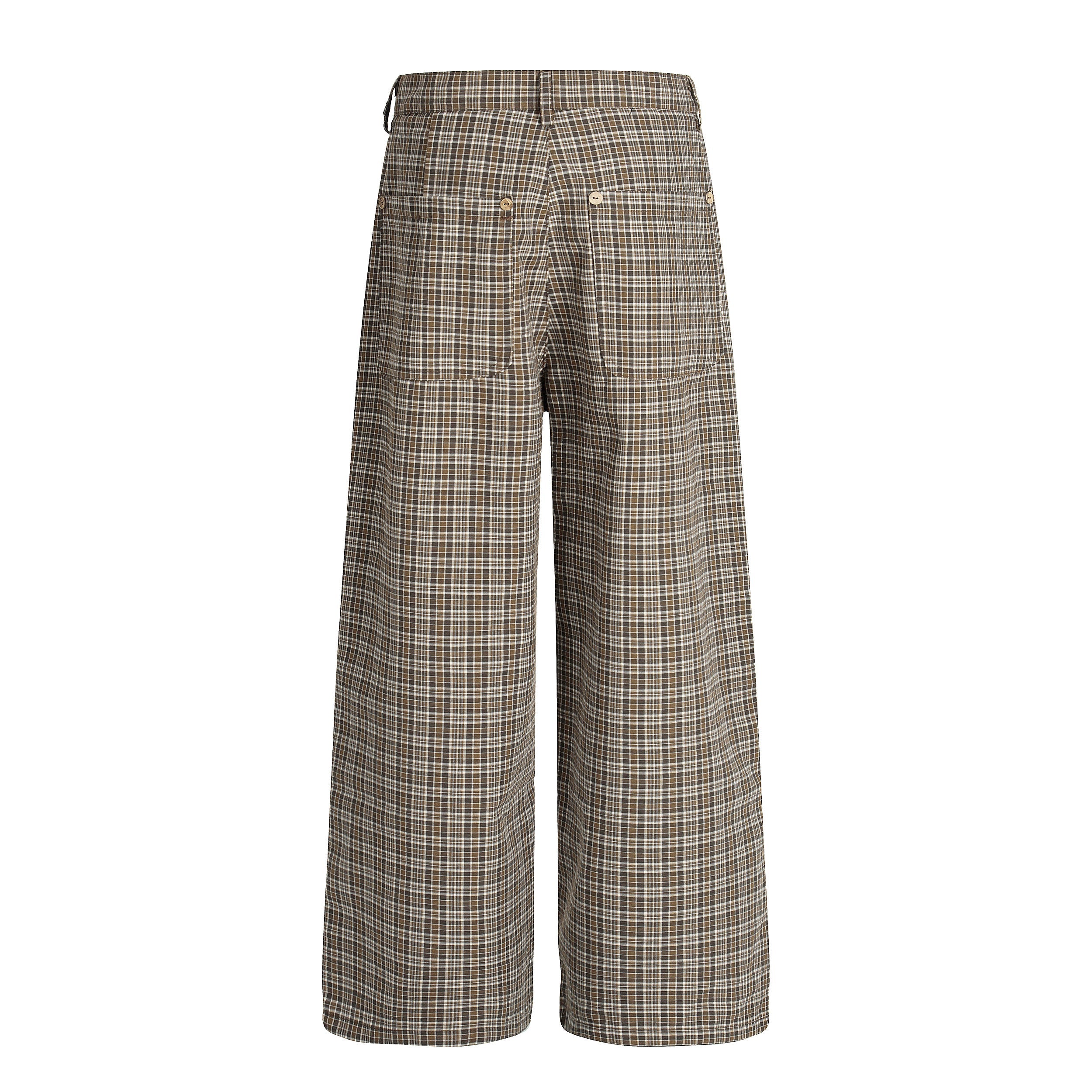 3-6-5.shop Vintage Check Wide-Leg Pants