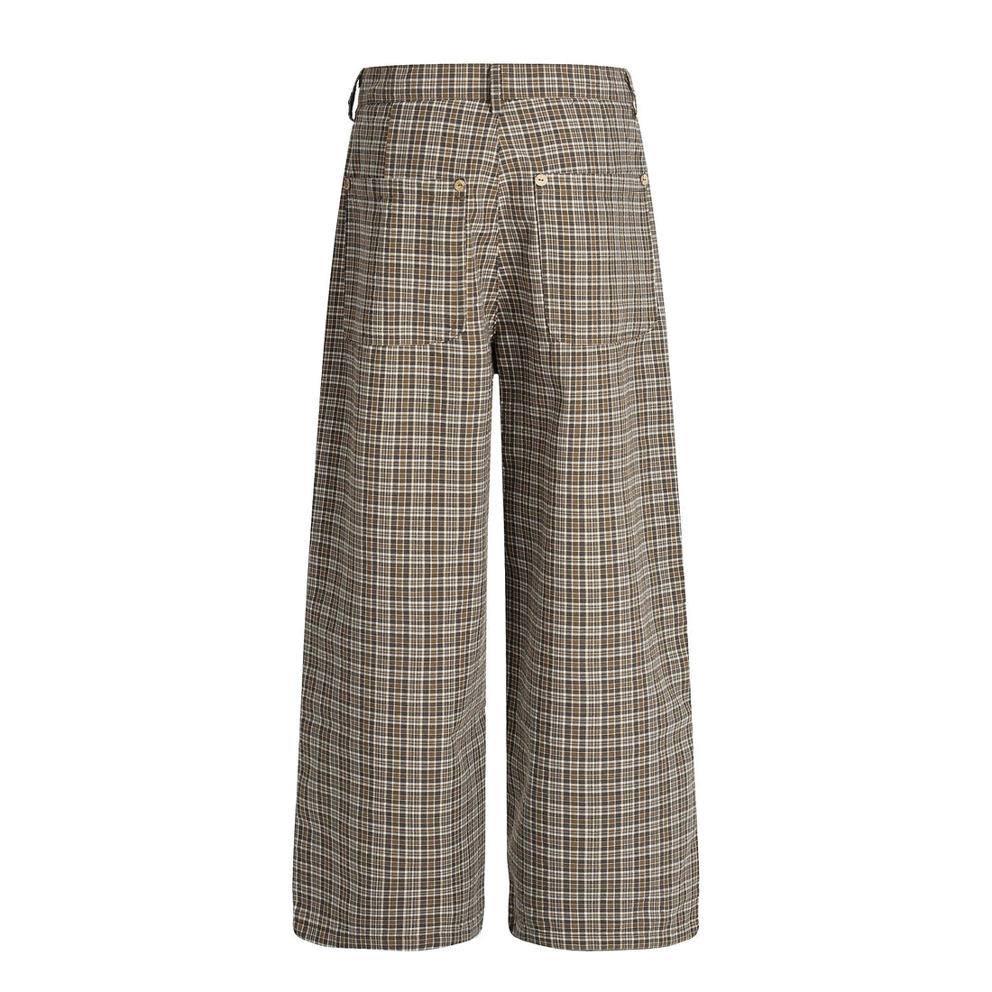 3-6-5.shop Vintage Check Wide-Leg Pants