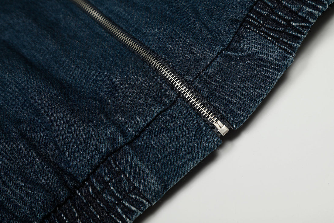 3-6-5.shop Detachable Fur-Collar Denim Jacket