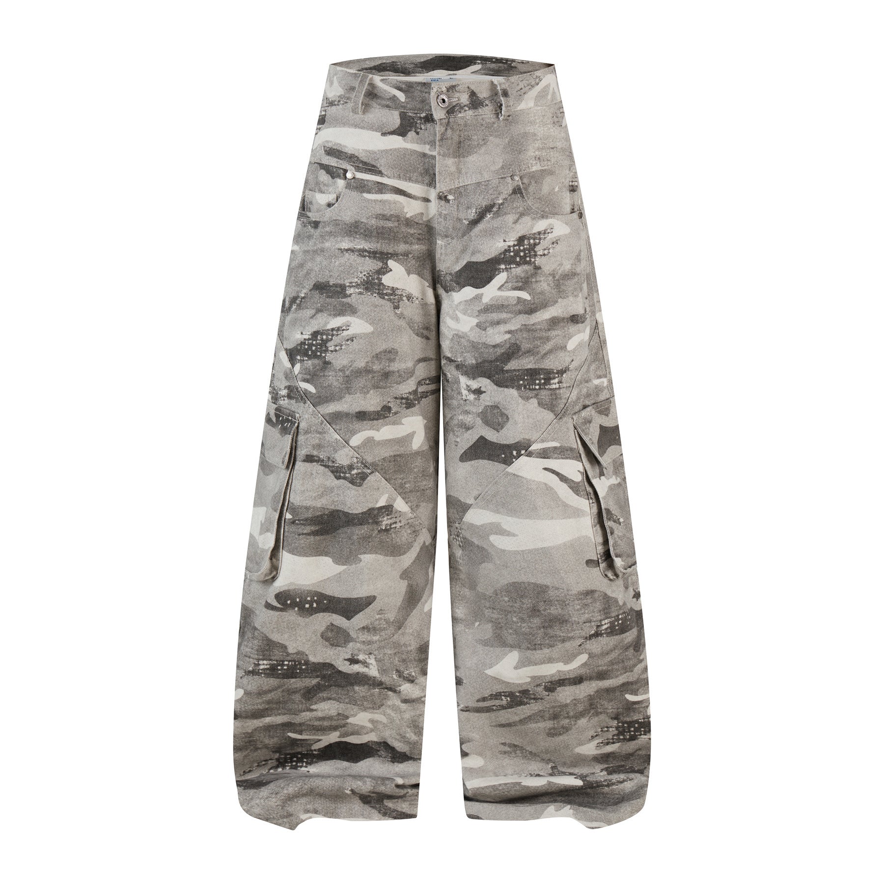 3-6-5.shop Camo Panelled Wide-Leg Pants