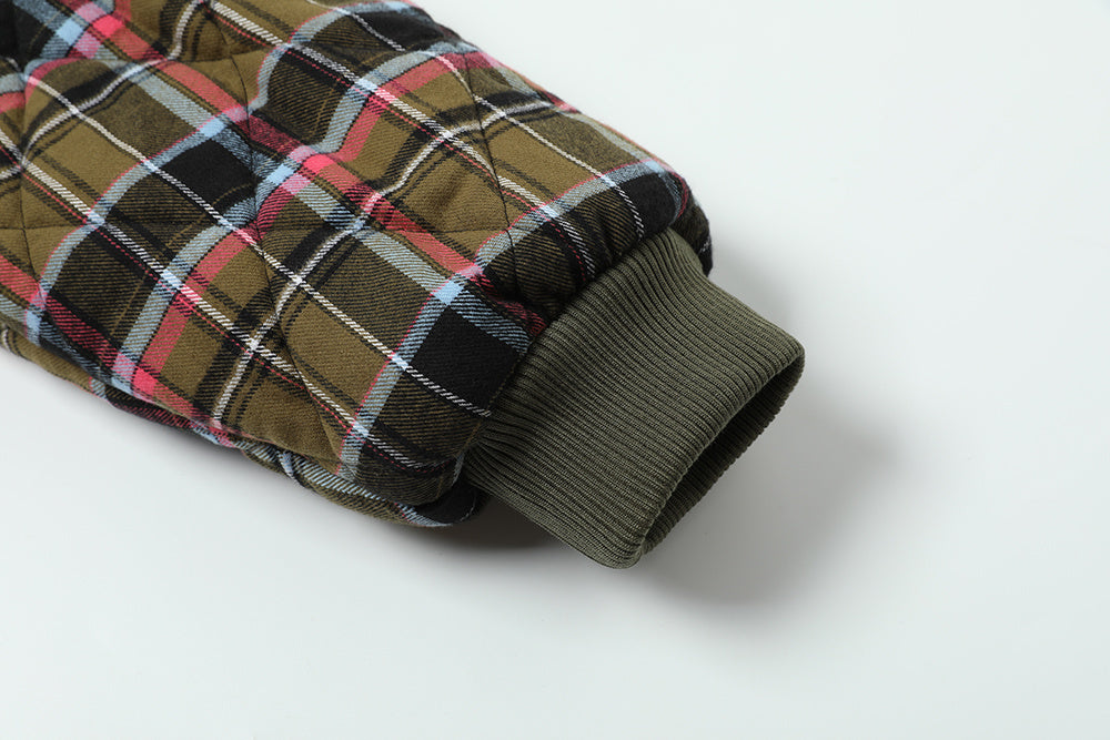 3-6-5.shop Reversible Plaid Fur Hooded Jacket