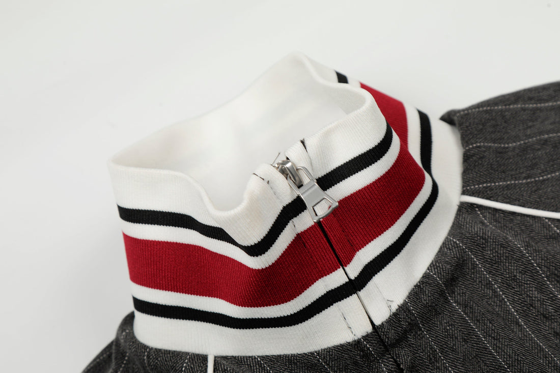 3-6-5.shop Pinstripe Track Zip Jacket