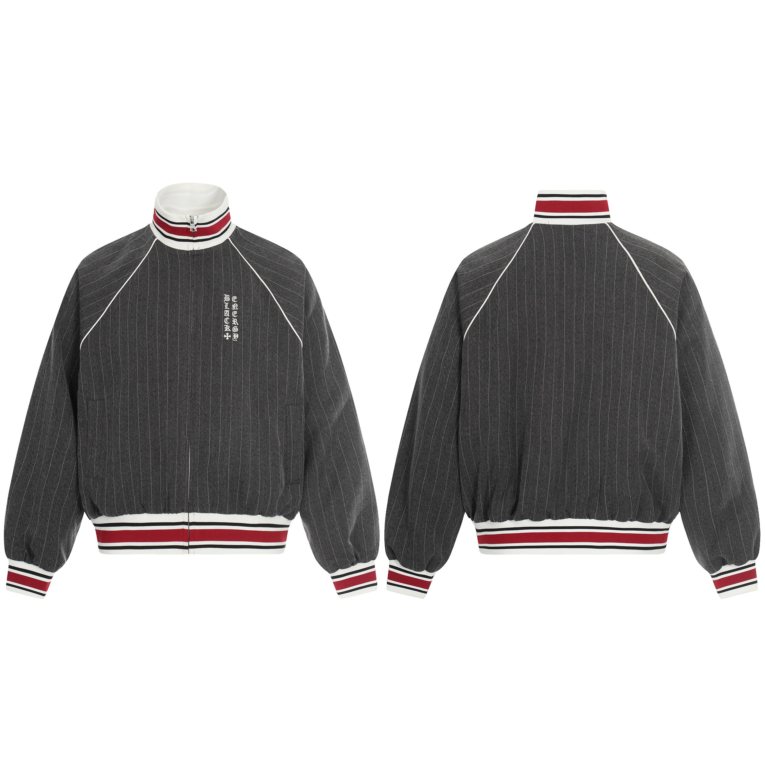 3-6-5.shop Pinstripe Track Zip Jacket