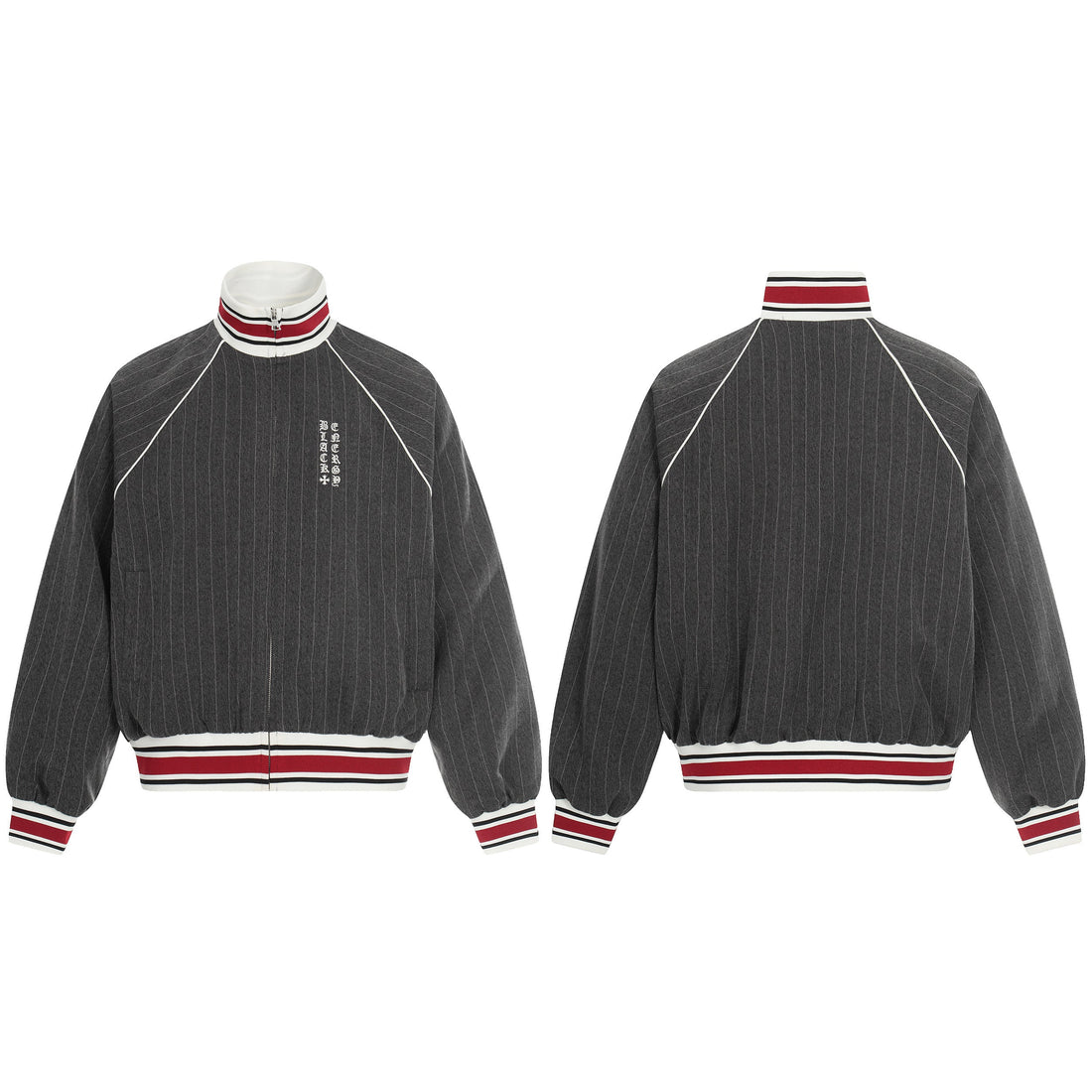 3-6-5.shop Pinstripe Track Zip Jacket