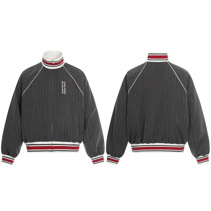 3-6-5.shop Pinstripe Track Zip Jacket