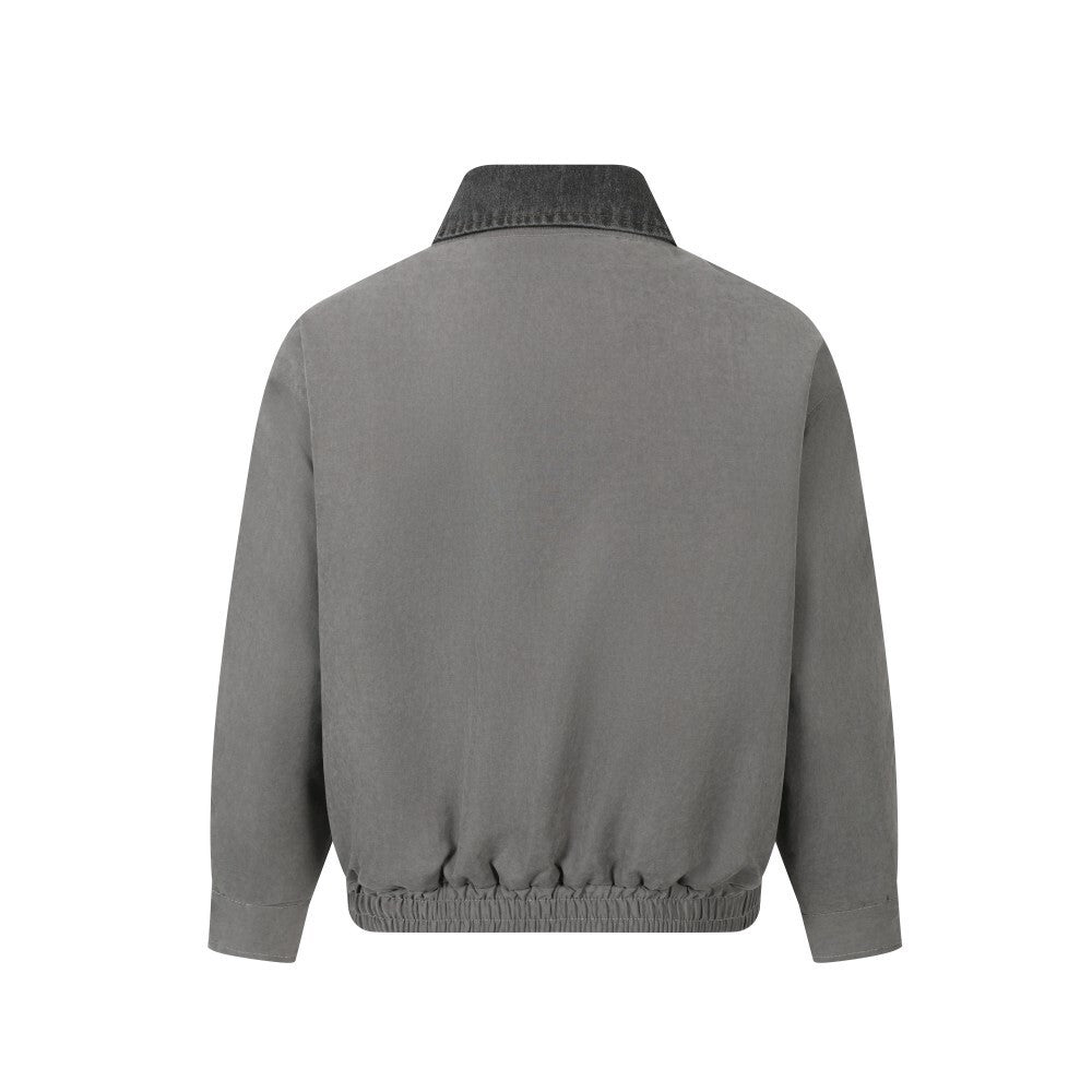 3-6-5.shop Vintage Contrast-Collar Cotton Jacket
