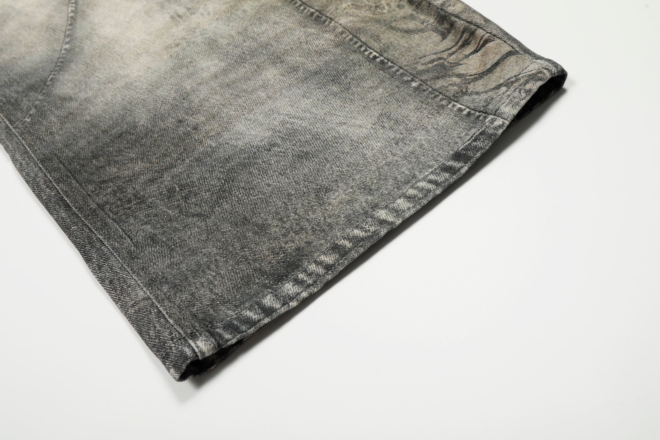 3-6-5.shop Washed Curved Denim Pants