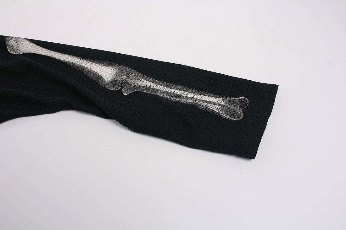 3-6-5.shop Skeleton Print Long Sleeve Tee