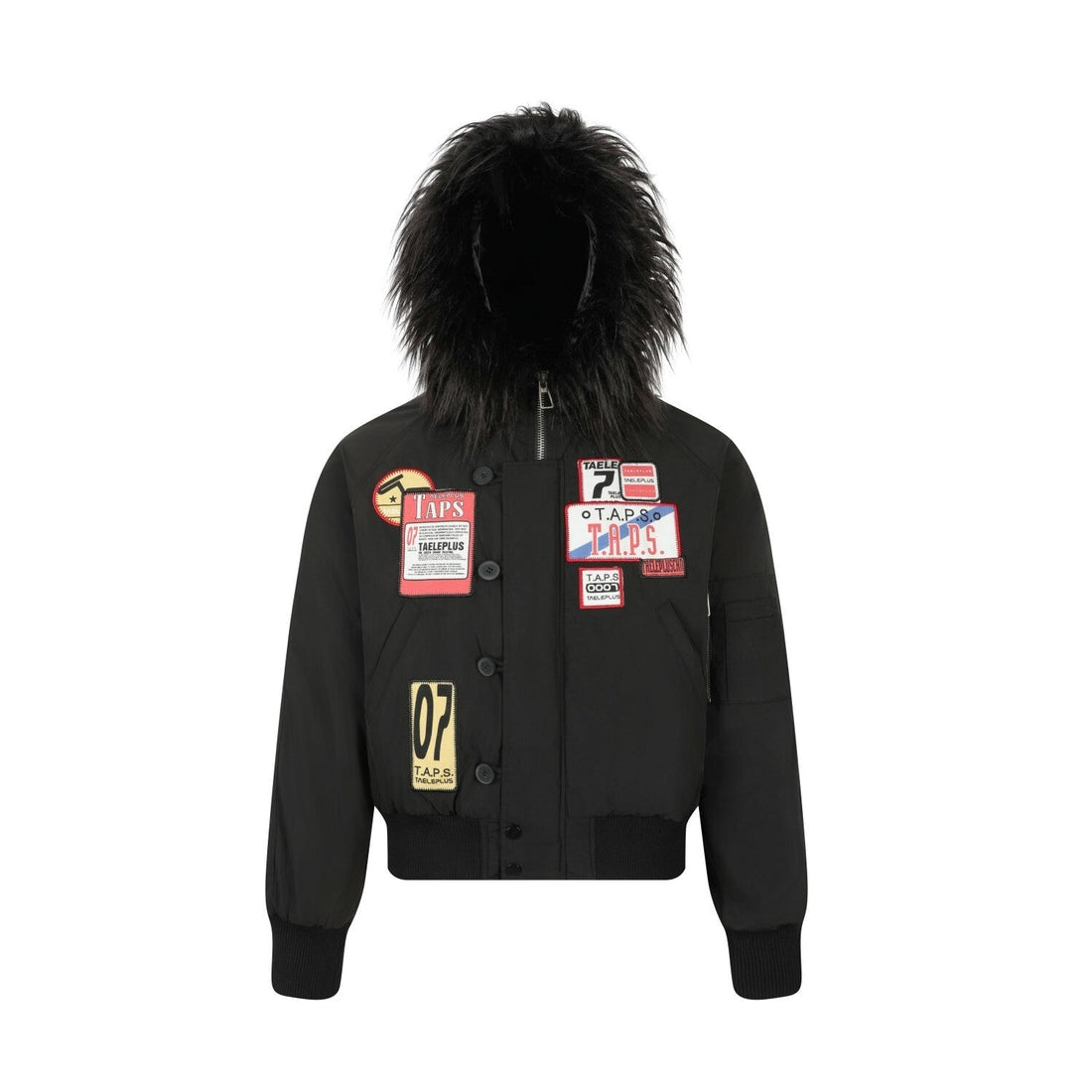 3-6-5.shop Faux Fur Hooded Bomber Jacket