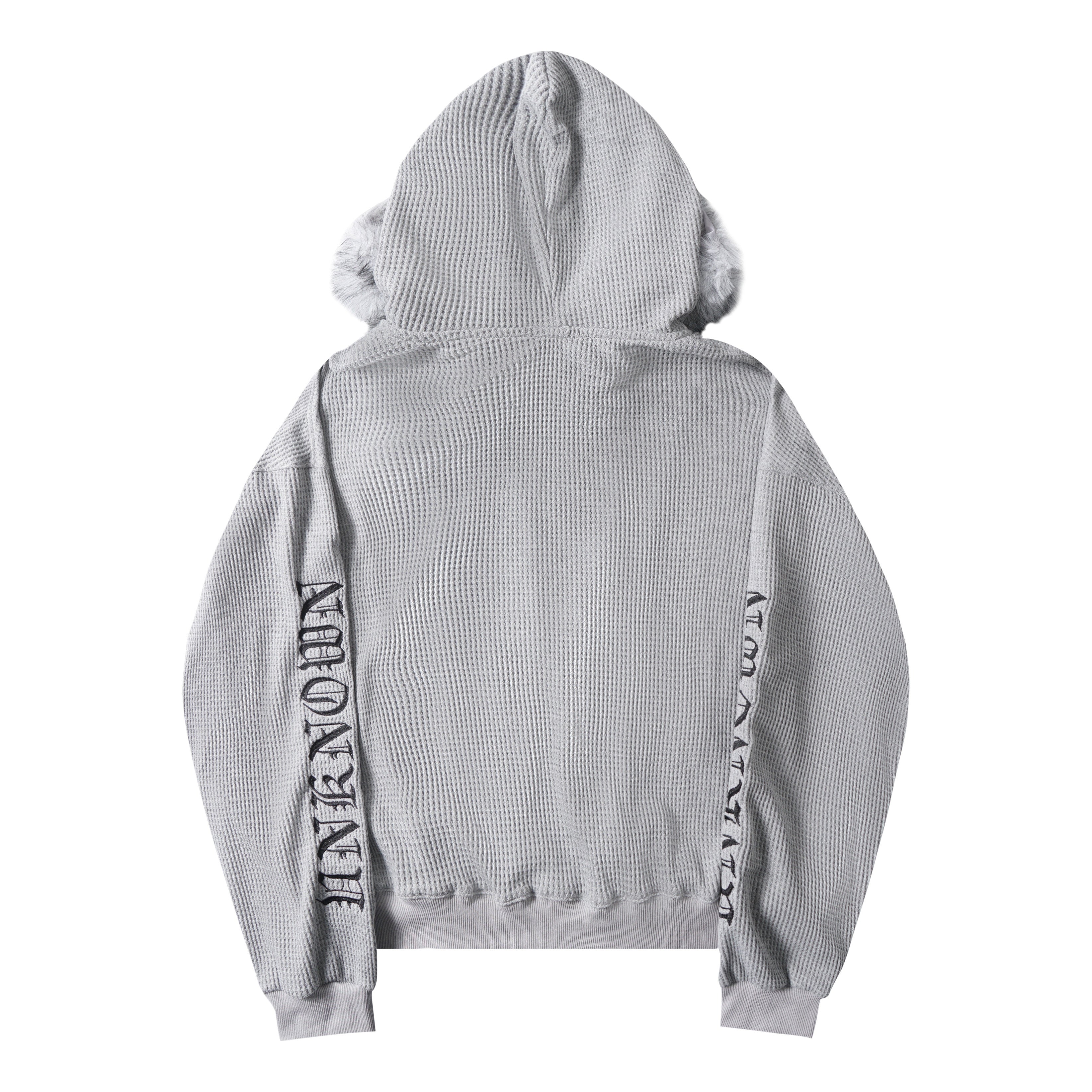 3-6-5.shop Faux Fur Trim Zip-Up Hoodie