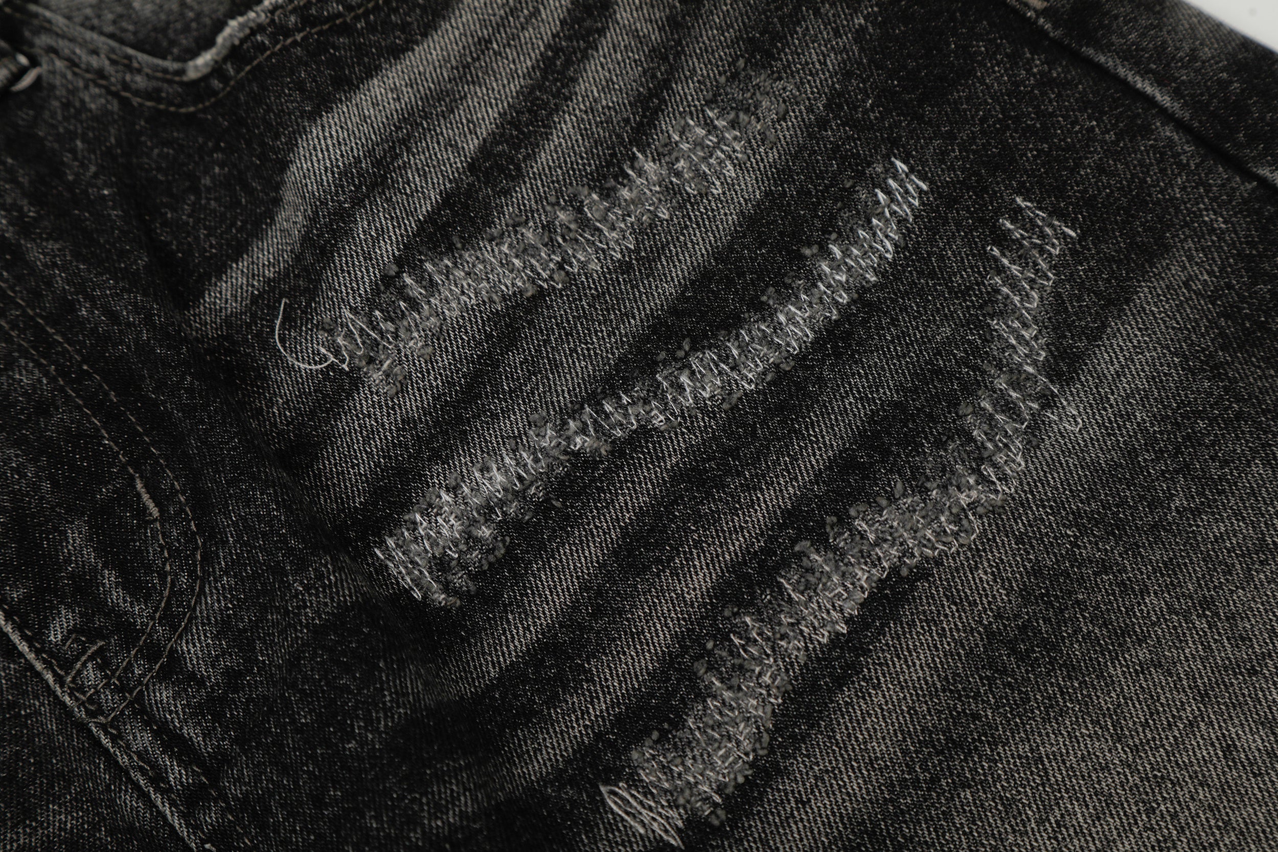 3-6-5.shop Washed Distressed Denim Pants