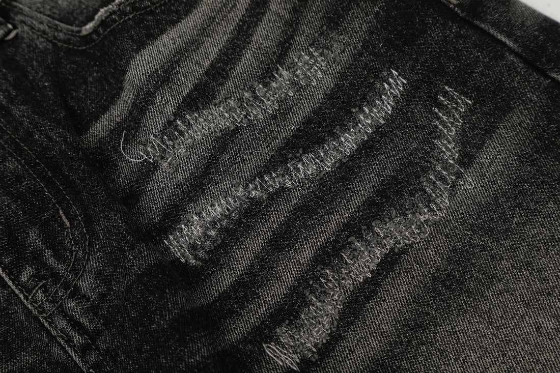 3-6-5.shop Washed Distressed Denim Pants