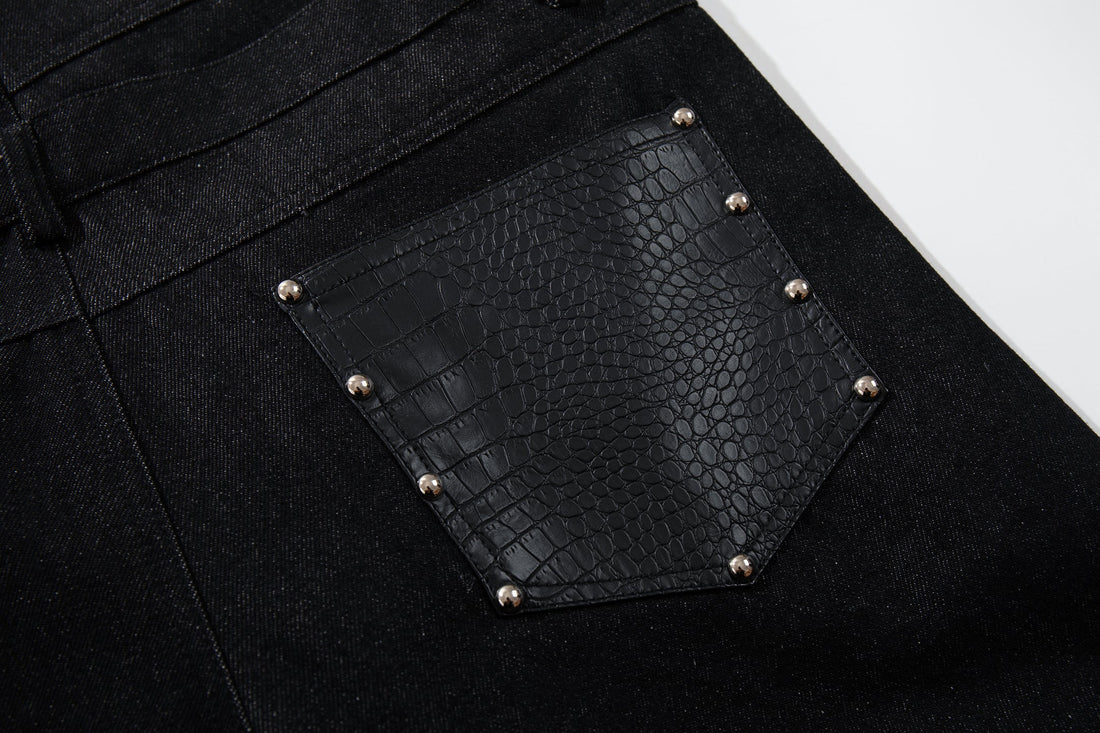 3-6-5.shop Wide Leg Button Fly Denim Pants