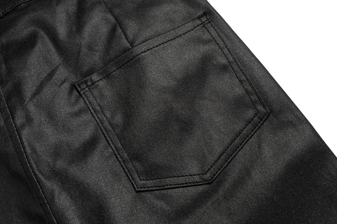 3-6-5.shop Blade-Cut Zip Leather Pants