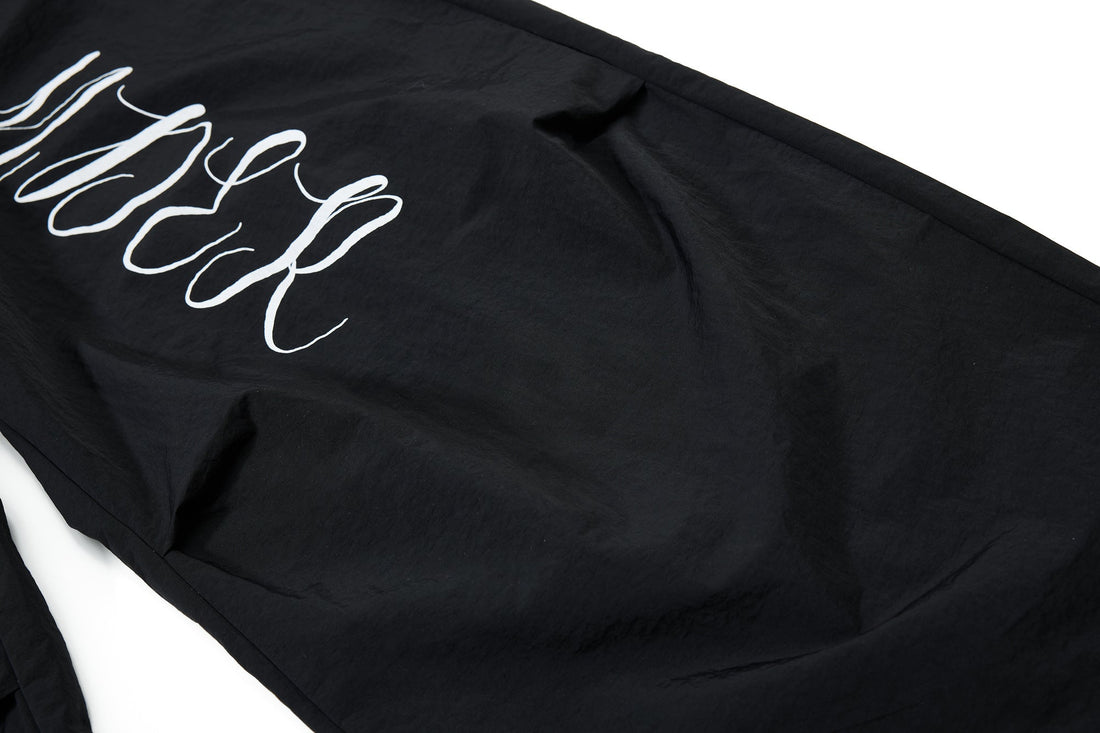 3-6-5.shop Retro Script Wide-Leg Track Pants