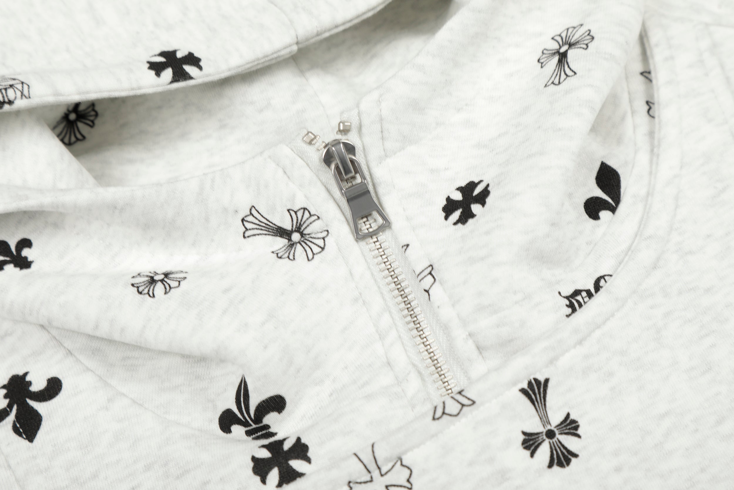 3-6-5.shop All-Over Cross Print Hooded Jacket