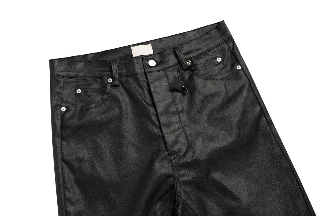 3-6-5.shop Blade-Cut Zip Leather Pants