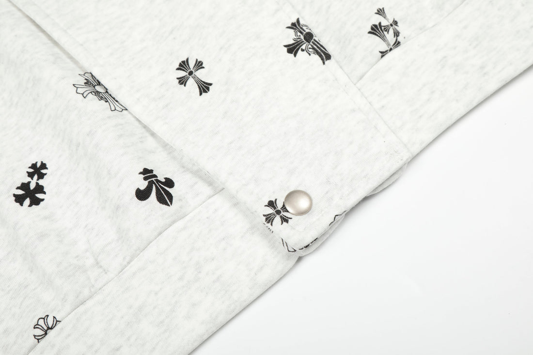 3-6-5.shop All-Over Cross Print Hooded Jacket